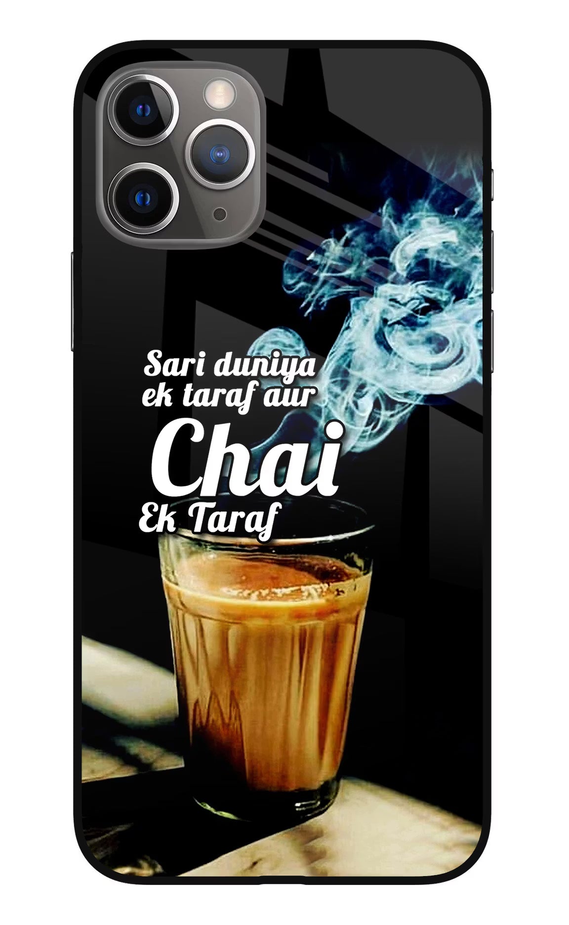 Chai Ek Taraf Quote iPhone 11 Pro Max Glass Case - Chai Ek Taraf Quote iPhone 11 Pro Max Glass Case Chai Ek Taraf Quote iPhone 11 Pro Max Glass Case