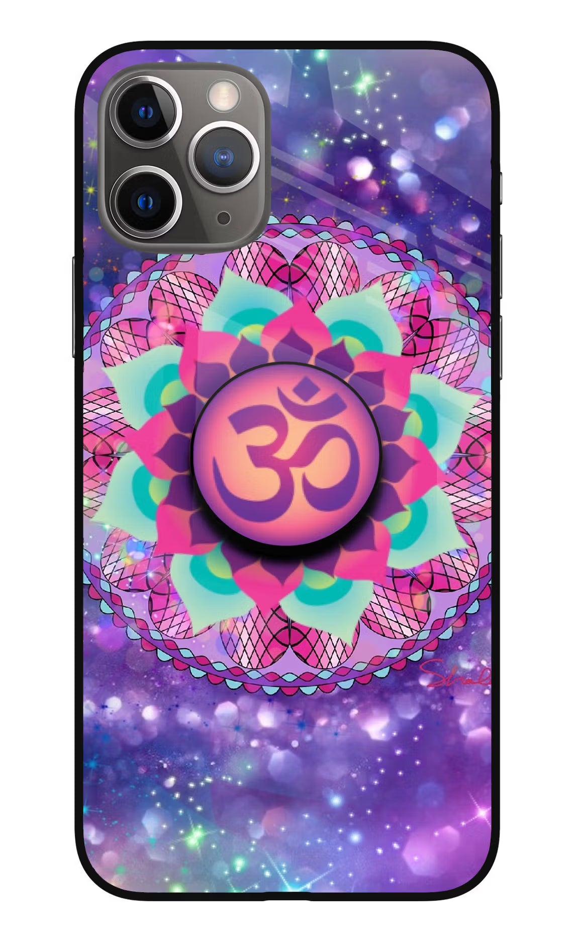 Om Purple iPhone 11 Pro Max Glass Case - Om Purple iPhone 11 Pro Max Glass Case Om Purple iPhone 11 Pro Max Glass Case