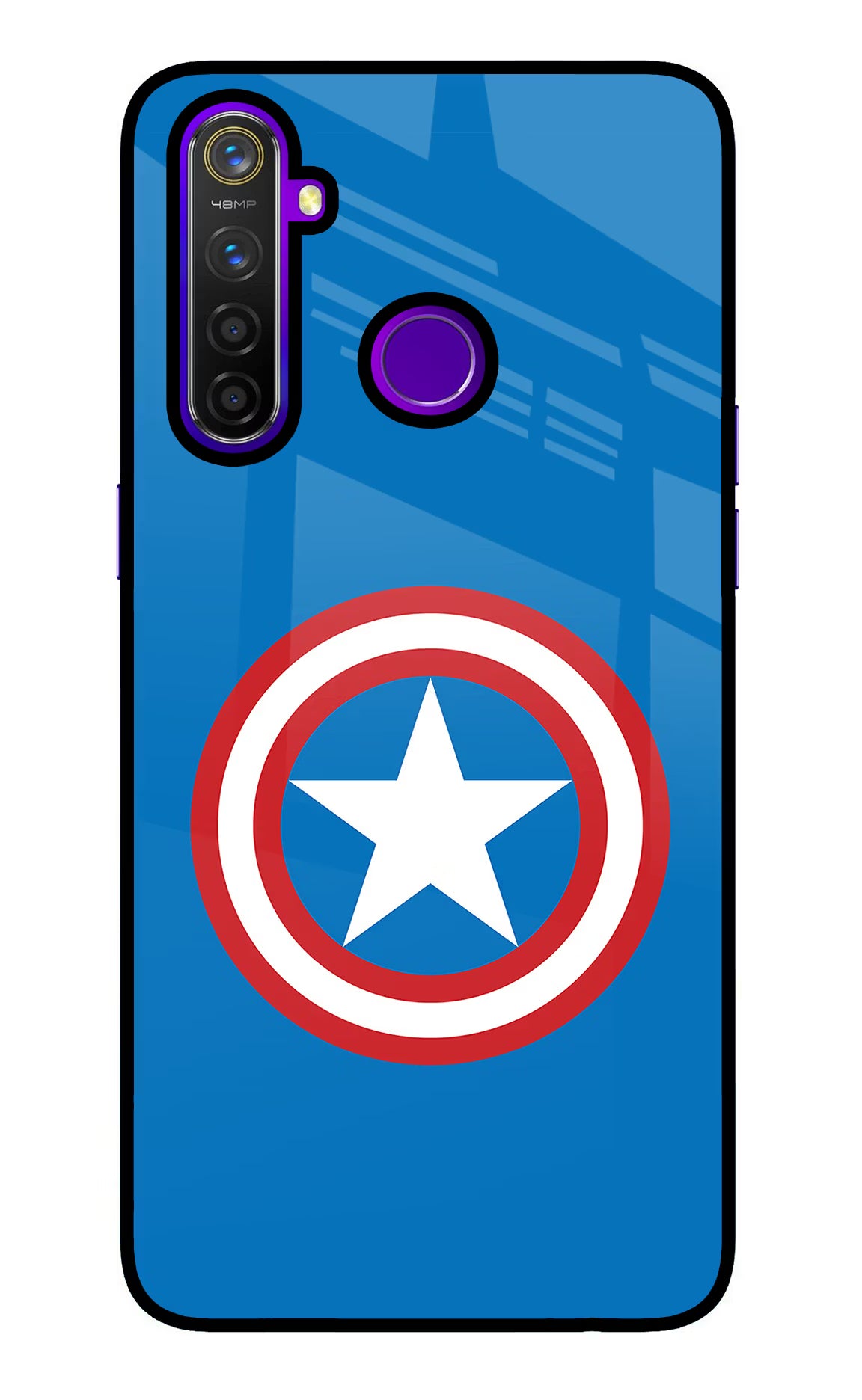 Captain America Logo Realme 5 Pro Back Cover - Captain America Logo Realme 5 Pro Glass Case Back Cover by Casekaro Captain America Logo Realme 5 Pro Glass Case Back Cover by Casekaro