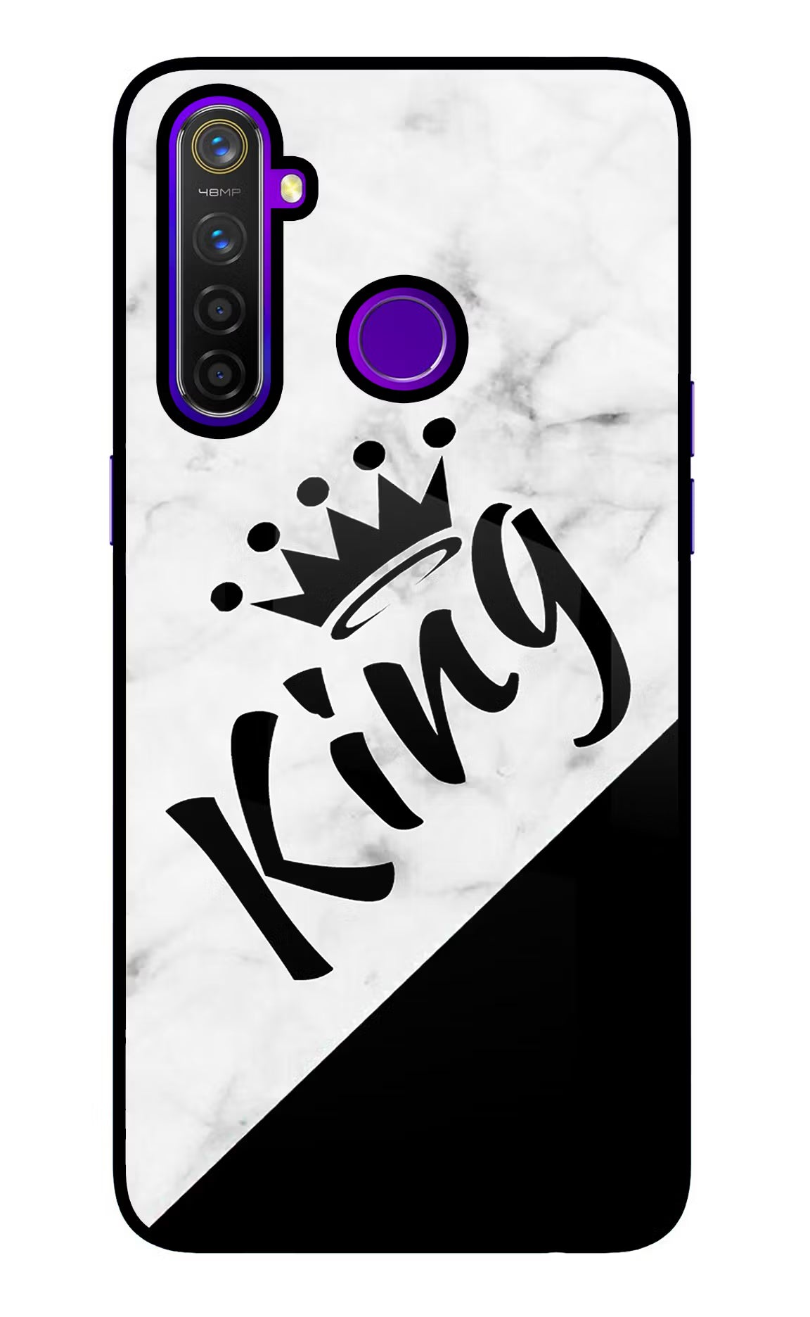 King Realme 5 Pro Back Cover - King Realme 5 Pro Glass Case Back Cover by Casekaro King Realme 5 Pro Glass Case Back Cover by Casekaro