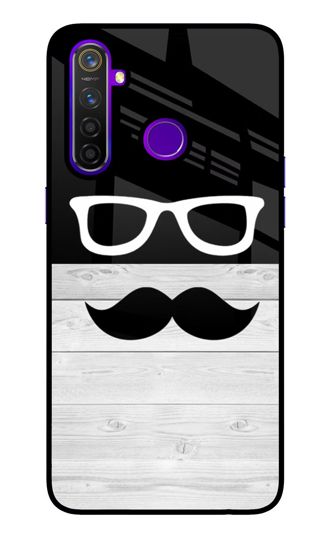 Mustache Realme 5 Pro Back Cover - Mustache Realme 5 Pro Glass Case Back Cover by Casekaro Mustache Realme 5 Pro Glass Case Back Cover by Casekaro