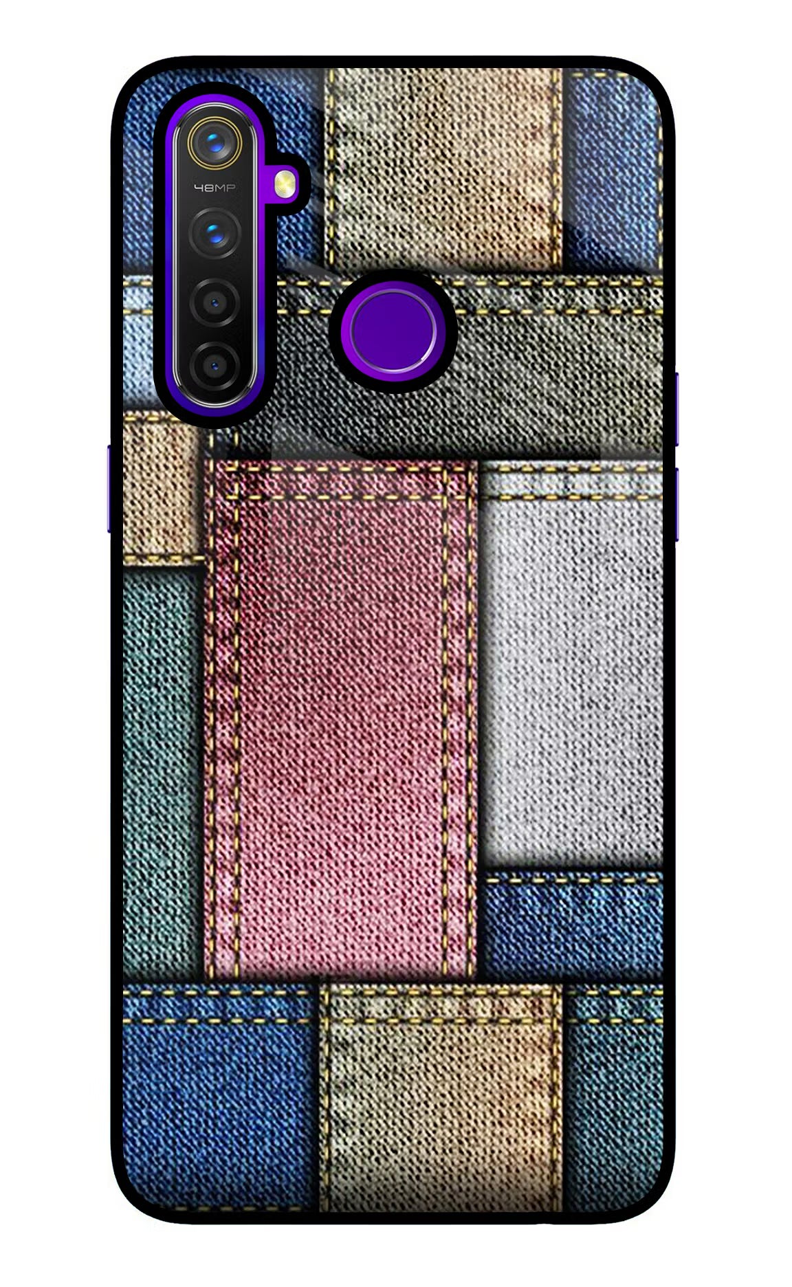 Multicolor Jeans Realme 5 Pro Glass Case - Multicolor Jeans Realme 5 Pro Glass Case Multicolor Jeans Realme 5 Pro Glass Case