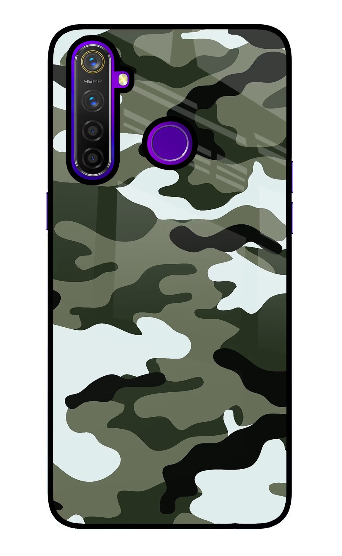Camouflage Realme 5 Pro Back Cover - Camouflage Realme 5 Pro Glass Case Back Cover by Casekaro Camouflage Realme 5 Pro Glass Case Back Cover by Casekaro