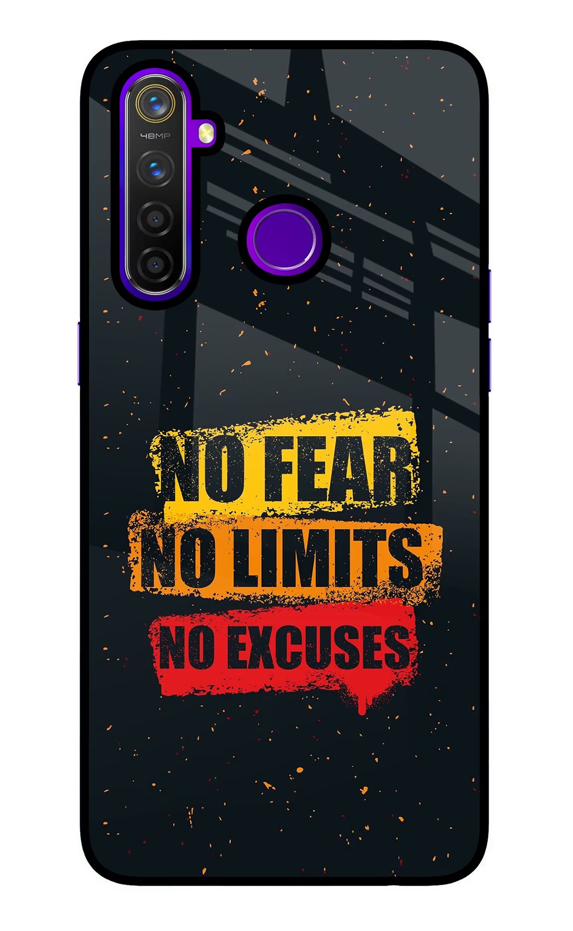 No Fear No Limits No Excuse Realme 5 Pro Back Cover - No Fear No Limits No Excuse Realme 5 Pro Glass Case Back Cover by Casekaro No Fear No Limits No Excuse Realme 5 Pro Glass Case Back Cover by Casekaro