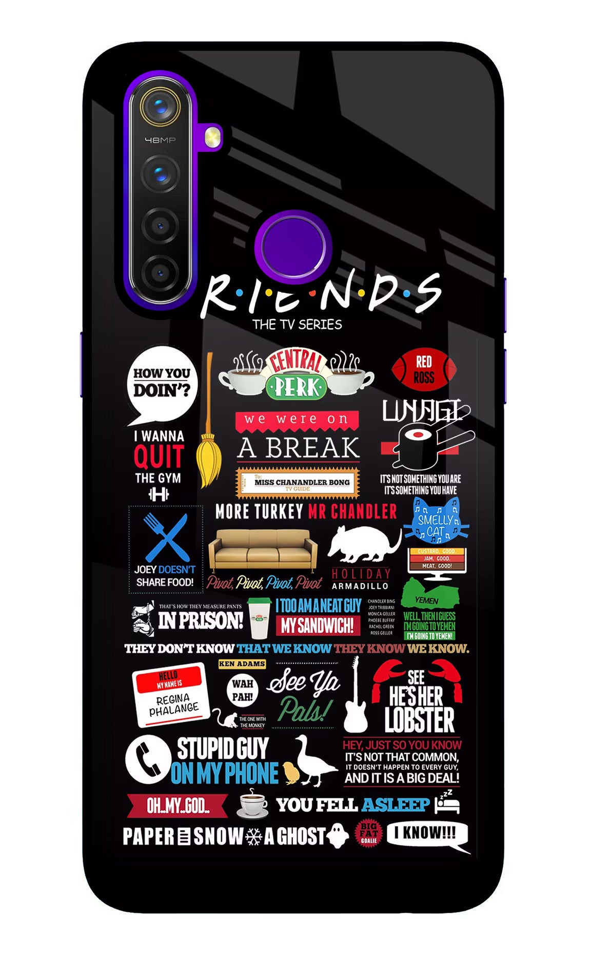 FRIENDS Realme 5 Pro Back Cover - FRIENDS Realme 5 Pro Glass Case Back Cover by Casekaro FRIENDS Realme 5 Pro Glass Case Back Cover by Casekaro