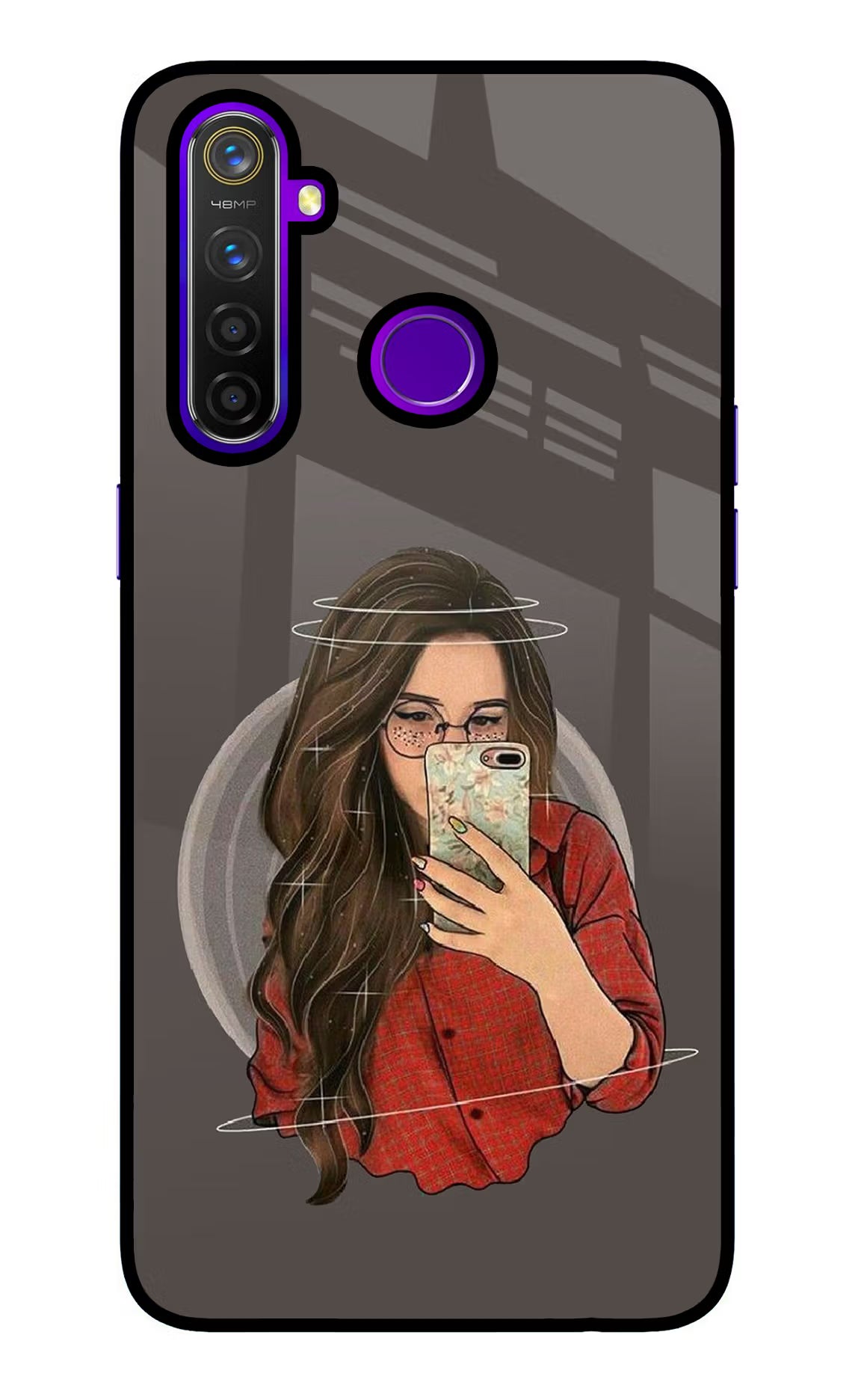 Selfie Queen Realme 5 Pro Back Cover - Selfie Queen Realme 5 Pro Glass Case Back Cover by Casekaro Selfie Queen Realme 5 Pro Glass Case Back Cover by Casekaro