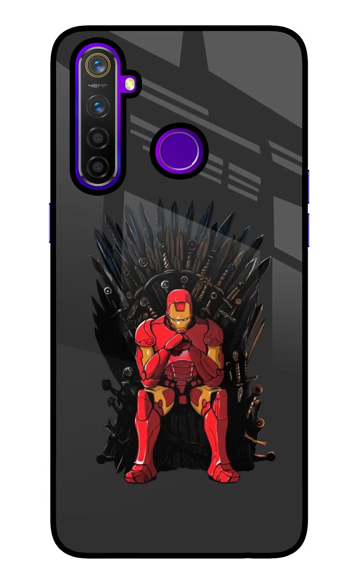 Ironman Throne Realme 5 Pro Back Cover - Ironman Throne Realme 5 Pro Glass Case Back Cover by Casekaro Ironman Throne Realme 5 Pro Glass Case Back Cover by Casekaro