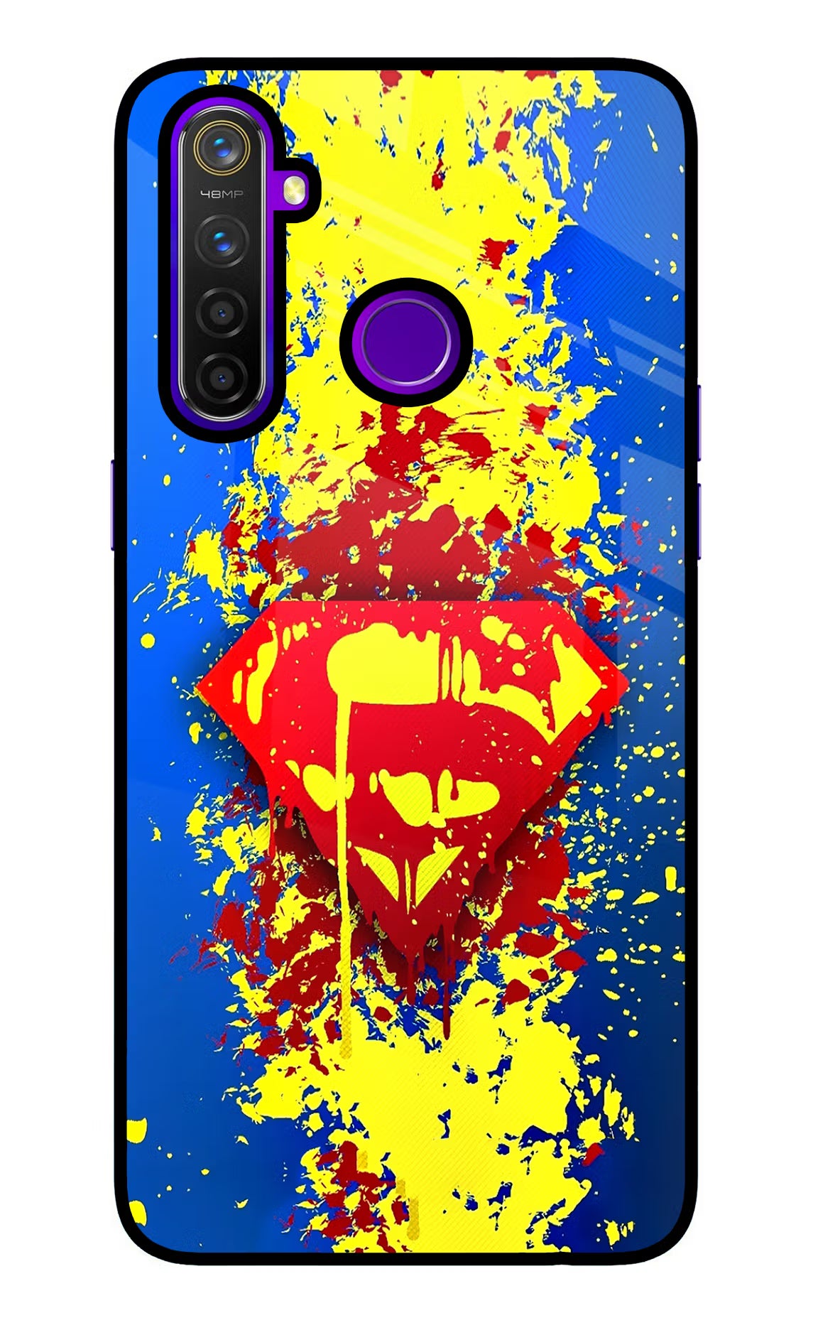 Superman logo Realme 5 Pro Back Cover - Superman logo Realme 5 Pro Glass Case Back Cover by Casekaro Superman logo Realme 5 Pro Glass Case Back Cover by Casekaro