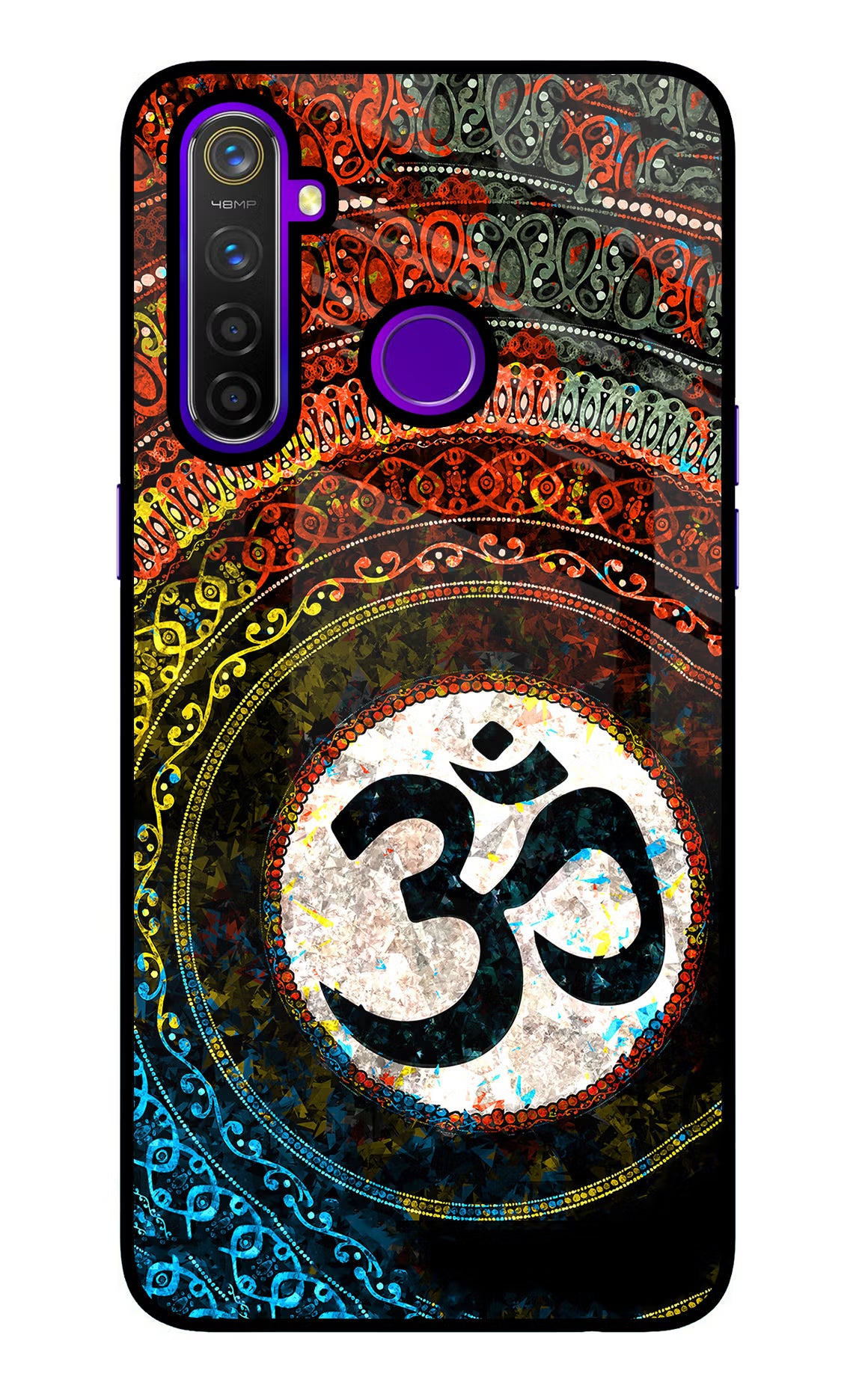 Om Cultural Realme 5 Pro Back Cover - Om Cultural Realme 5 Pro Glass Case Back Cover by Casekaro Om Cultural Realme 5 Pro Glass Case Back Cover by Casekaro