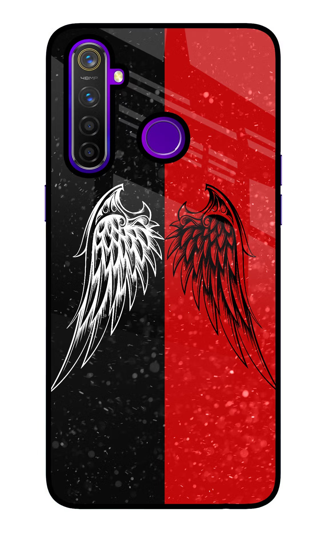 Wings Realme 5 Pro Back Cover - Wings Realme 5 Pro Glass Case Back Cover by Casekaro Wings Realme 5 Pro Glass Case Back Cover by Casekaro