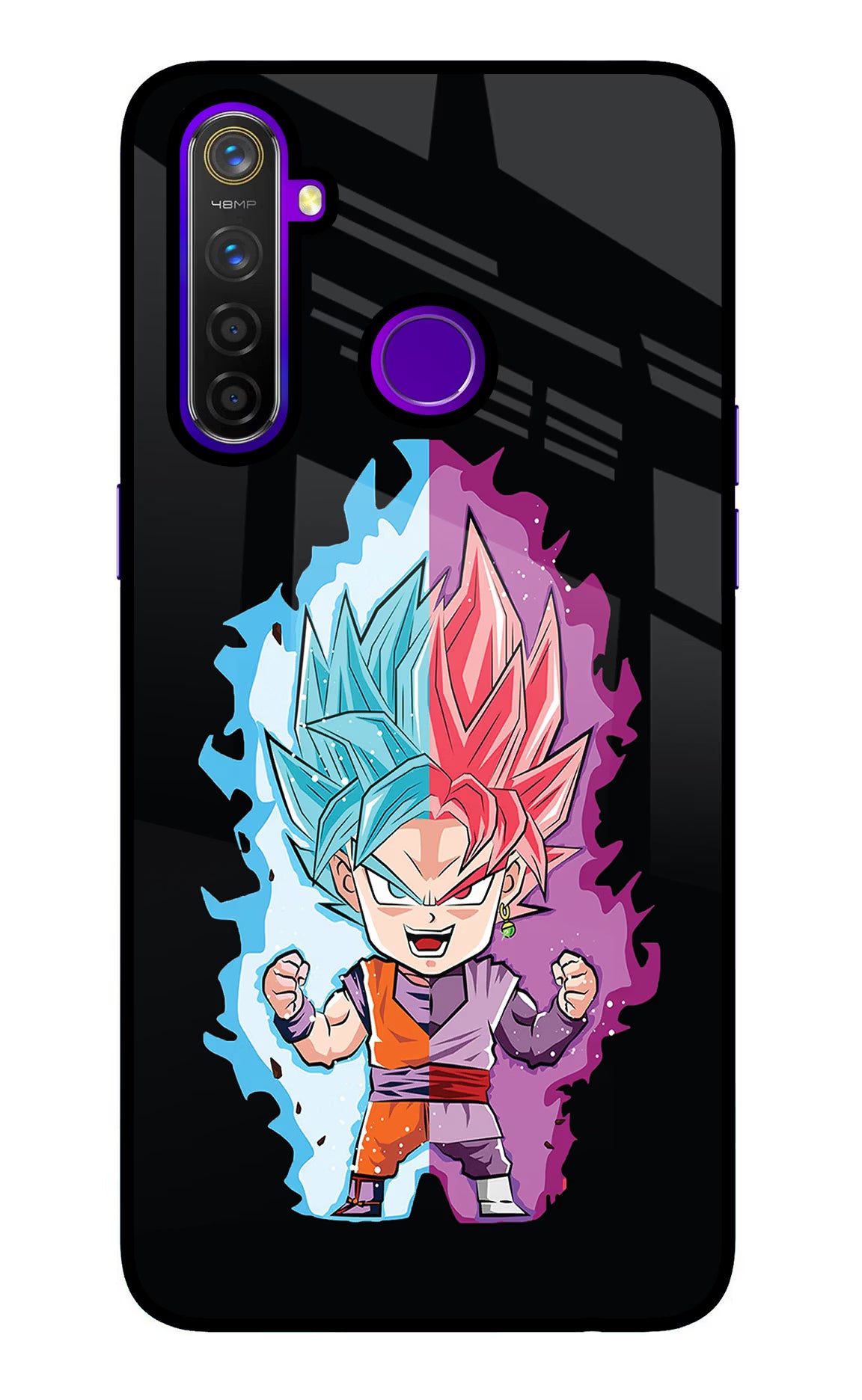 Chota Goku Realme 5 Pro Back Cover - Chota Goku Realme 5 Pro Glass Case Back Cover by Casekaro Chota Goku Realme 5 Pro Glass Case Back Cover by Casekaro