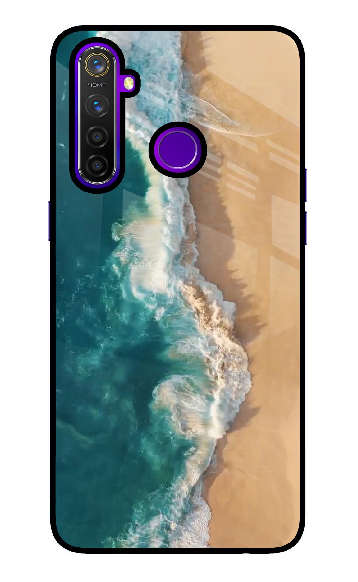 Ocean Beach Realme 5 Pro Back Cover - Ocean Beach Realme 5 Pro Glass Case Back Cover by Casekaro Ocean Beach Realme 5 Pro Glass Case Back Cover by Casekaro