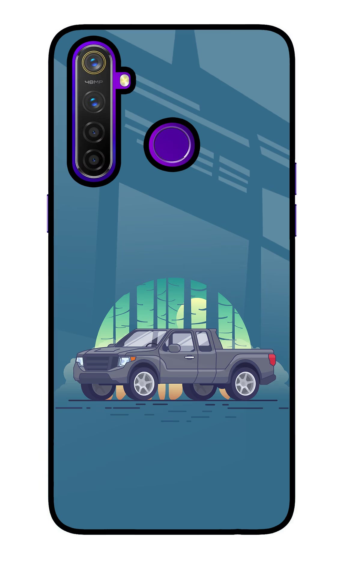 Retro Garage Vibe Realme 5 Pro Glass Case - Retro Garage Vibe Realme 5 Pro Glass Case Retro Garage Vibe Realme 5 Pro Glass Case