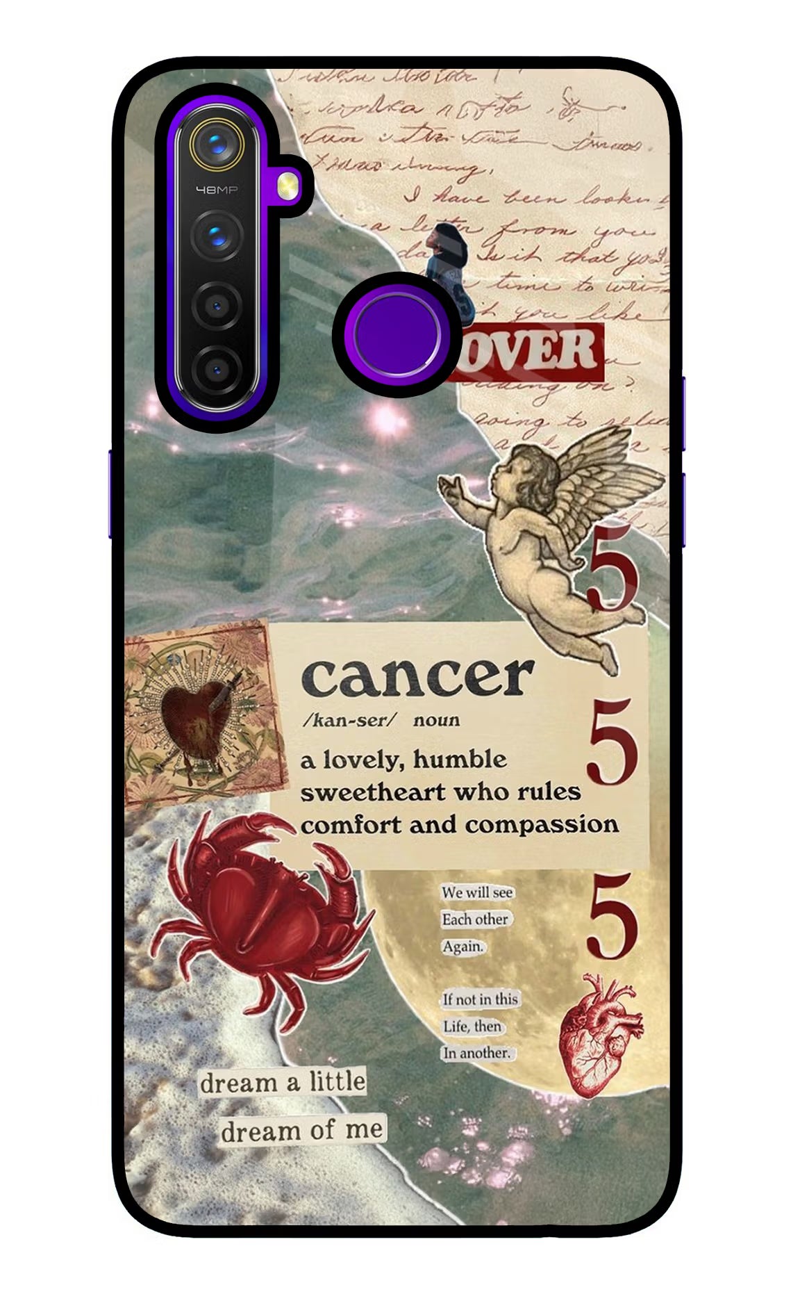 Cancer Zodiac Realme 5 Pro Back Cover - Cancer Zodiac Realme 5 Pro Glass Case Back Cover by Casekaro Cancer Zodiac Realme 5 Pro Glass Case Back Cover by Casekaro