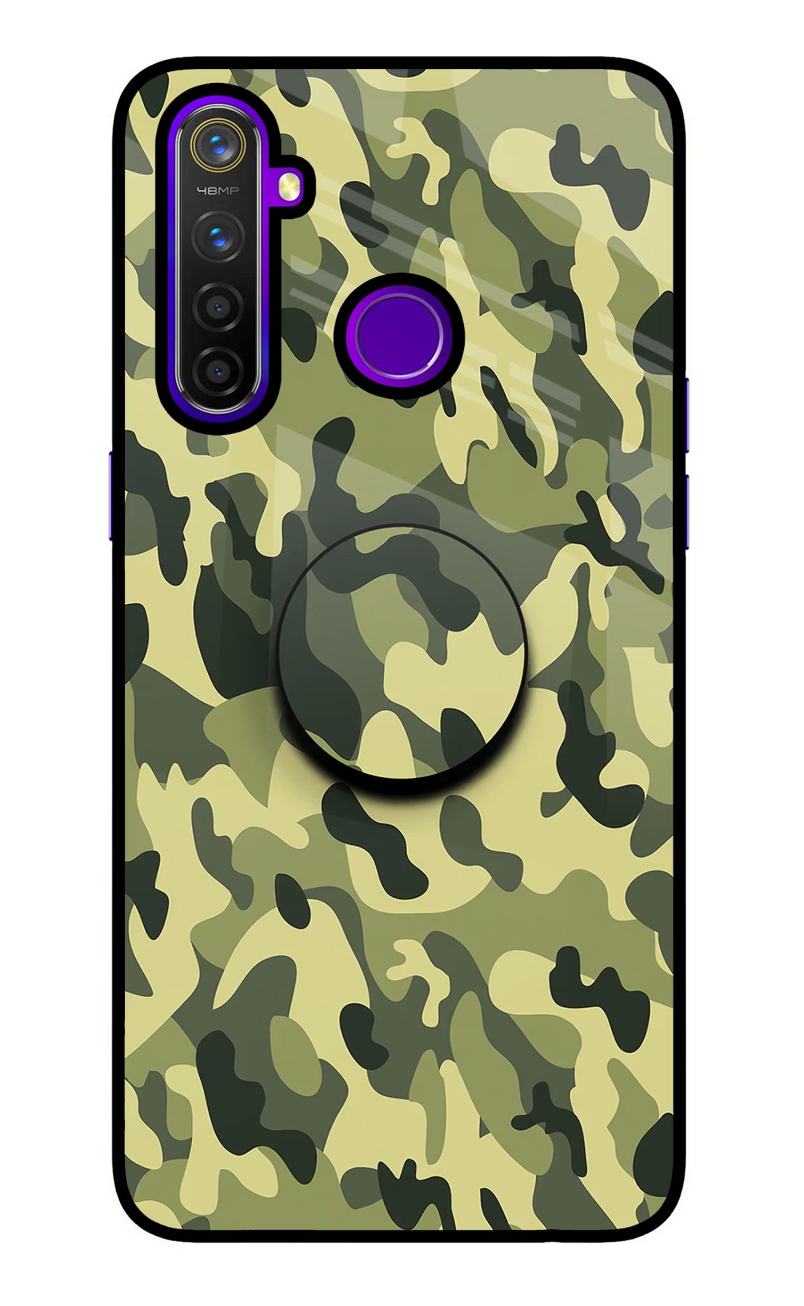 Camouflage Realme 5 Pro Glass Case - Camouflage Realme 5 Pro Glass Case Camouflage Realme 5 Pro Glass Case