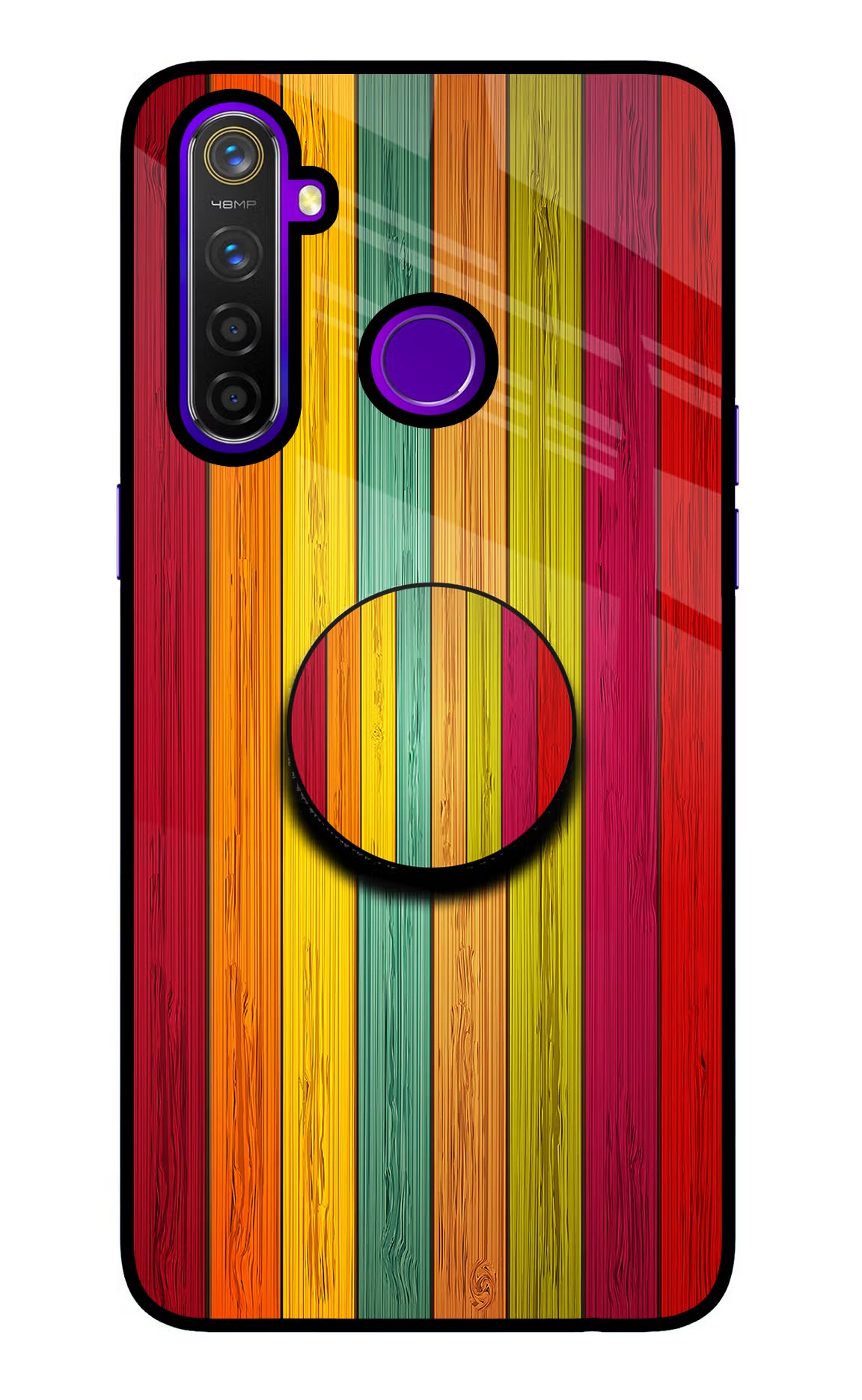 Multicolor Wooden Realme 5 Pro Pop Case - Multicolor Wooden Realme 5 Pro Pop Case by Casekaro Multicolor Wooden Realme 5 Pro Pop Case by Casekaro