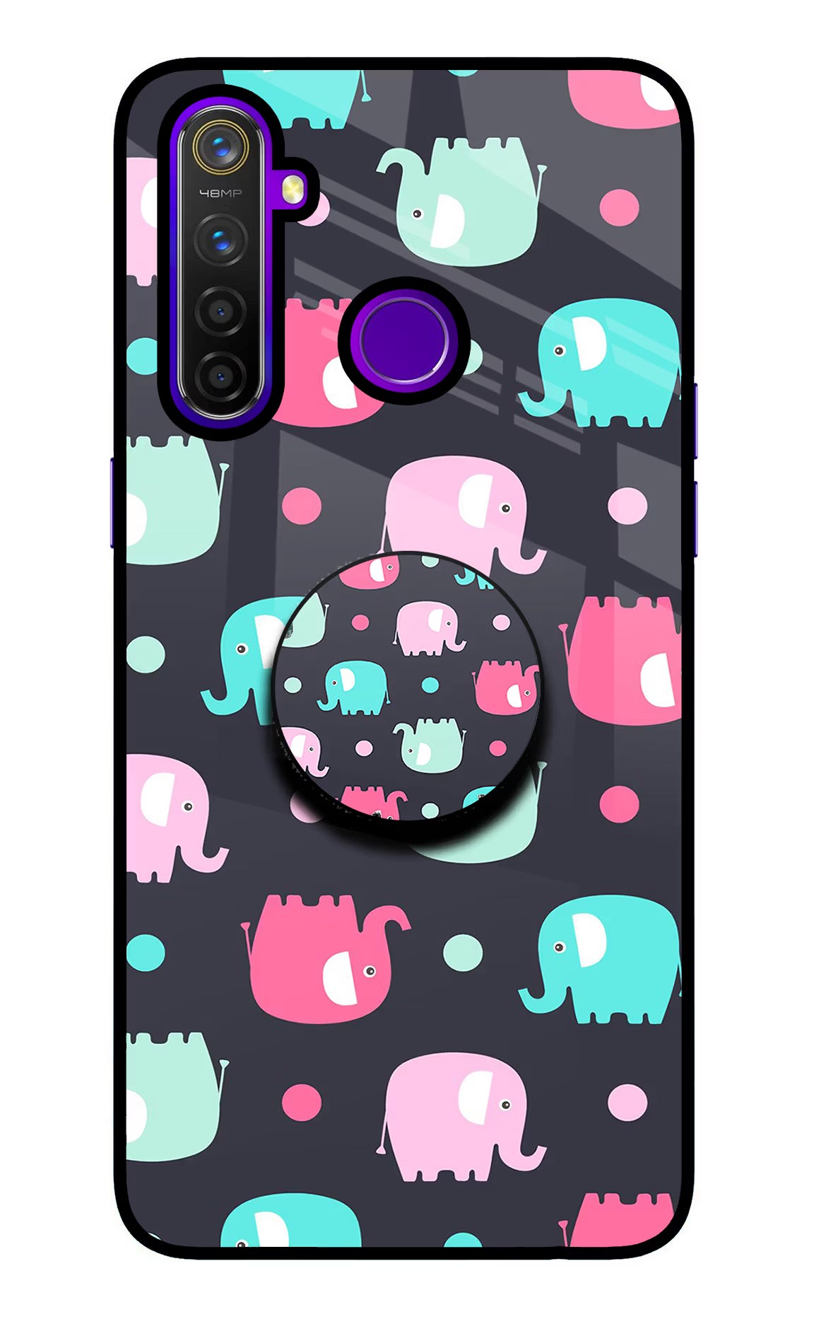 Baby Elephants Realme 5 Pro Glass Case - Baby Elephants Realme 5 Pro Glass Case Baby Elephants Realme 5 Pro Glass Case