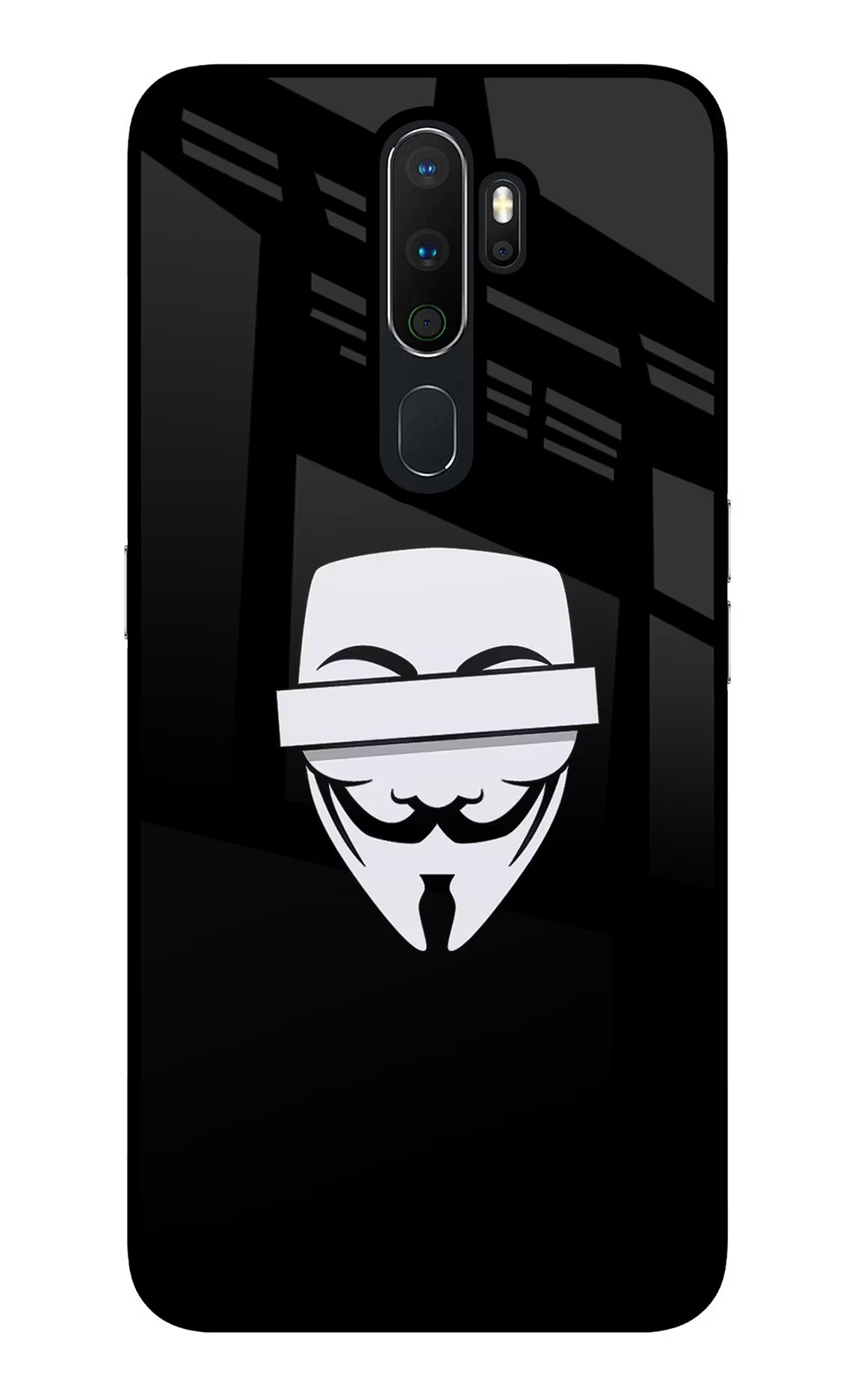 Anonymous Face Oppo A5 2020/A9 2020 Glass Case - Anonymous Face Oppo A5 2020/A9 2020 Glass Case Anonymous Face Oppo A5 2020/A9 2020 Glass Case