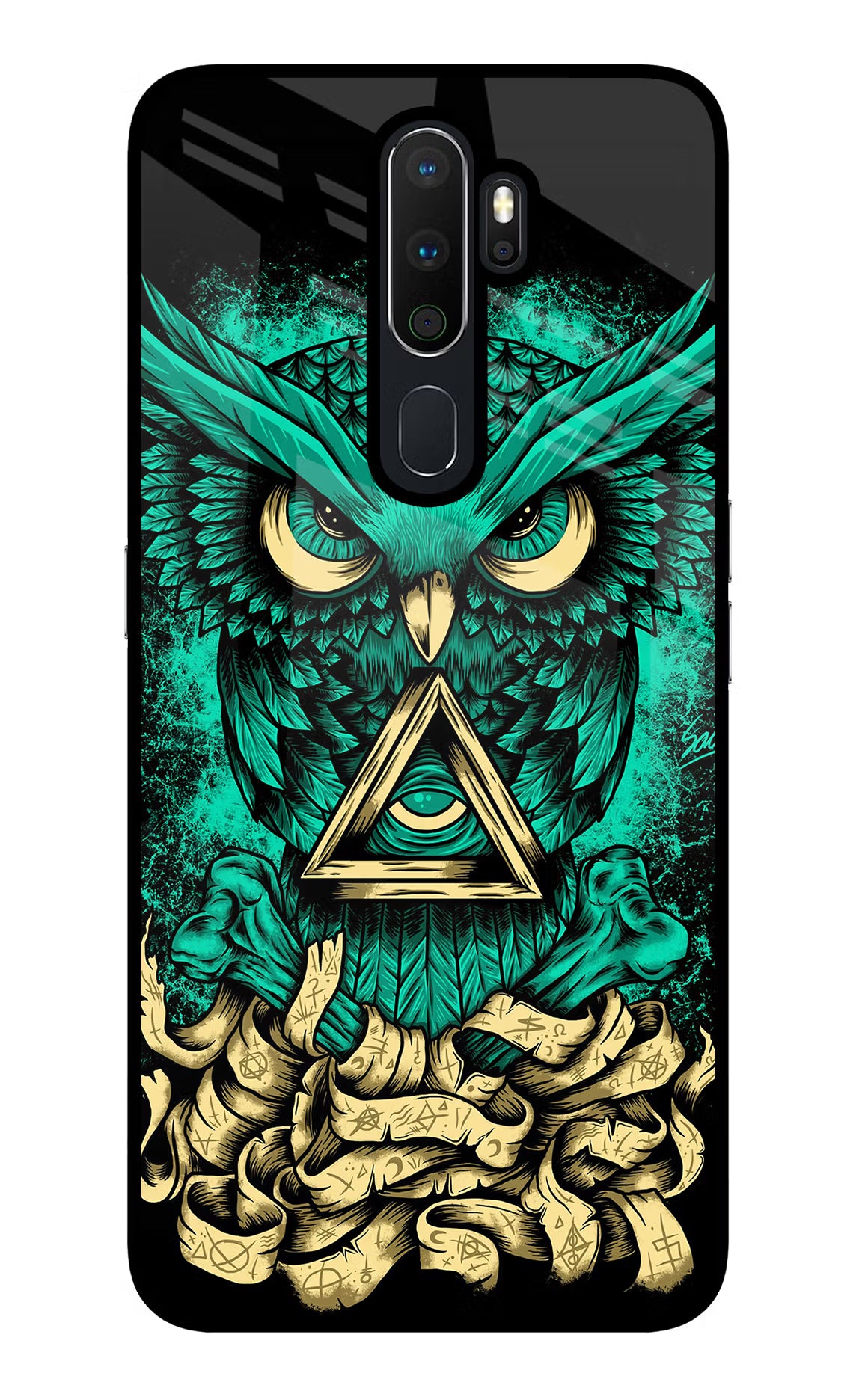 Green Owl Oppo A5 2020/A9 2020 Glass Case - Green Owl Oppo A5 2020/A9 2020 Glass Case Green Owl Oppo A5 2020/A9 2020 Glass Case