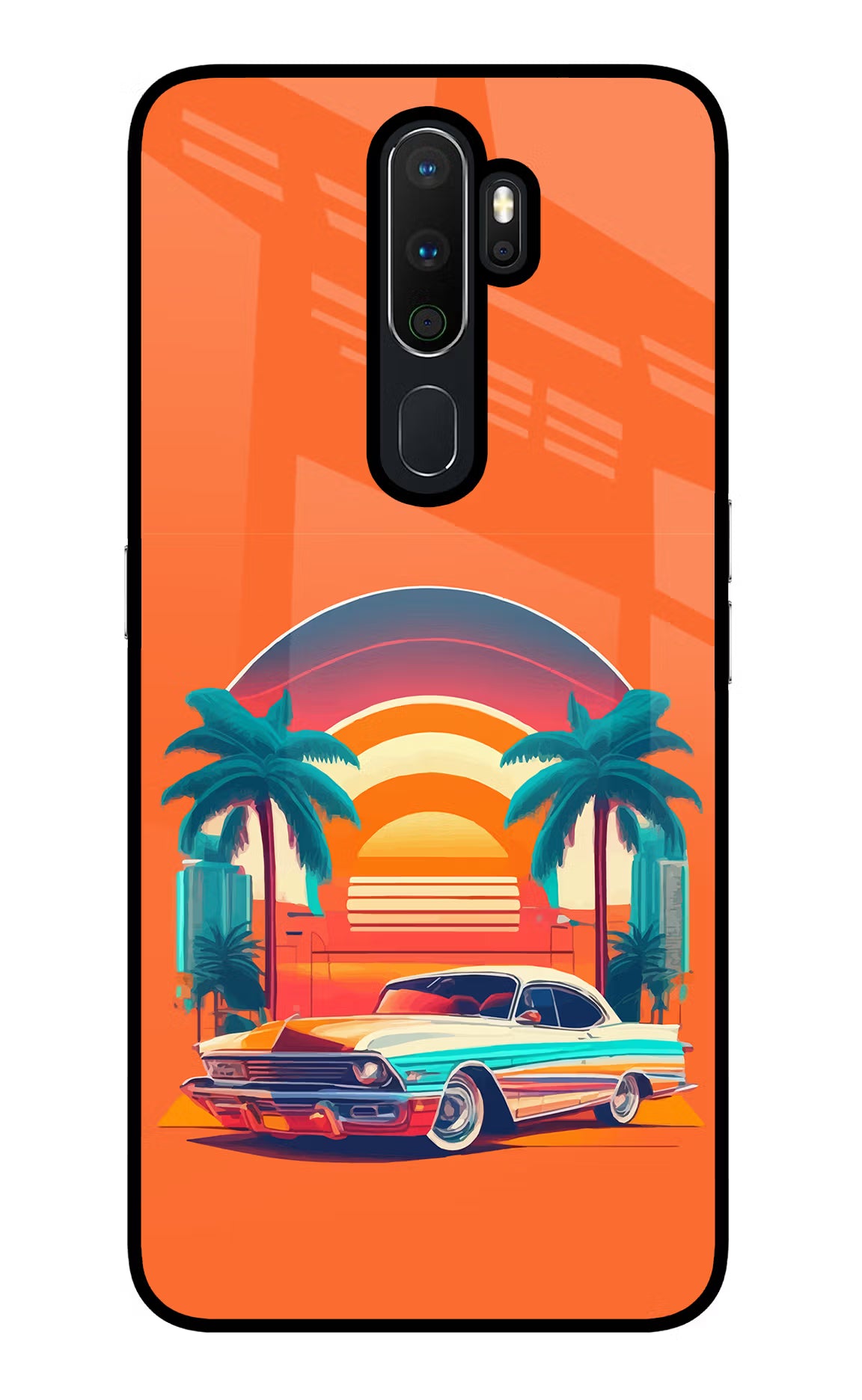 Palm Drive 80s Oppo A5 2020/A9 2020 Glass Case - Palm Drive 80s Oppo A5 2020/A9 2020 Glass Case Palm Drive 80s Oppo A5 2020/A9 2020 Glass Case