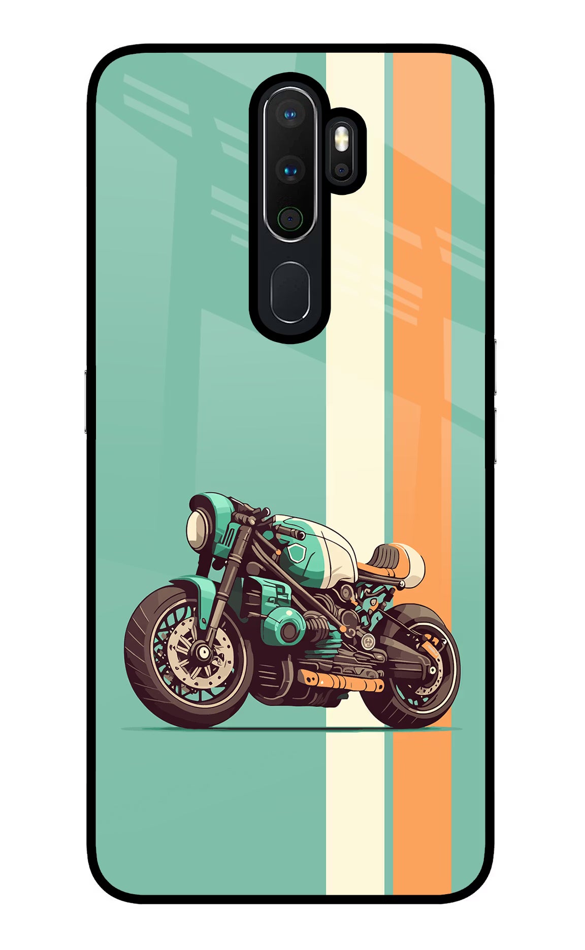 Striped Moto Drift Oppo A5 2020/A9 2020 Glass Case - Striped Moto Drift Oppo A5 2020/A9 2020 Glass Case Striped Moto Drift Oppo A5 2020/A9 2020 Glass Case