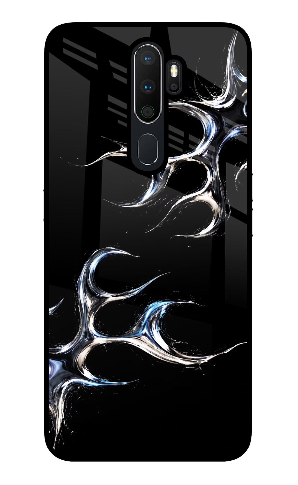 Chrome Tribal Oppo A5 2020/A9 2020 Glass Case - Chrome Tribal Oppo A5 2020/A9 2020 Glass Case Chrome Tribal Oppo A5 2020/A9 2020 Glass Case