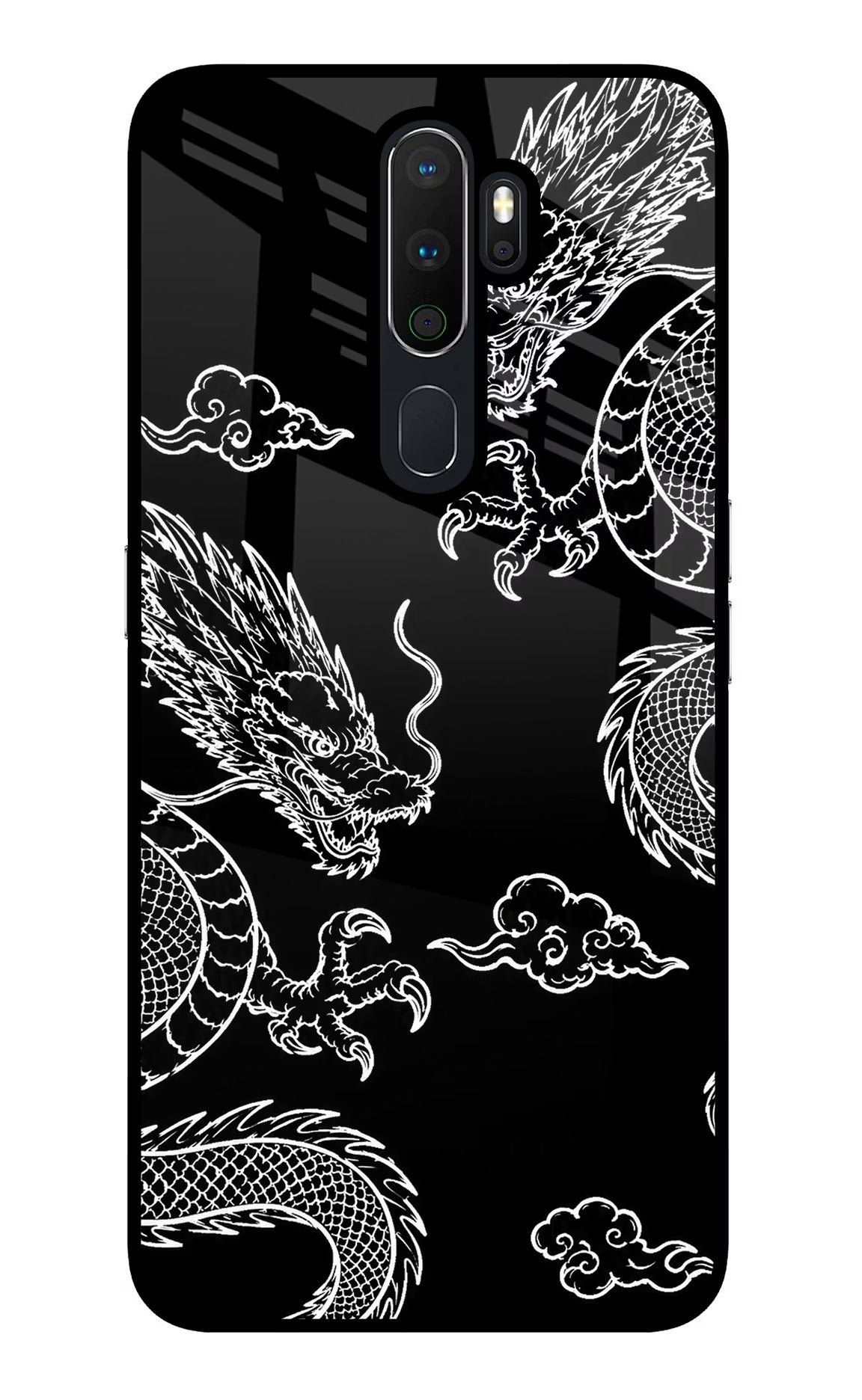Twin Dragons Oppo A5 2020/A9 2020 Glass Case - Twin Dragons Oppo A5 2020/A9 2020 Glass Case Twin Dragons Oppo A5 2020/A9 2020 Glass Case