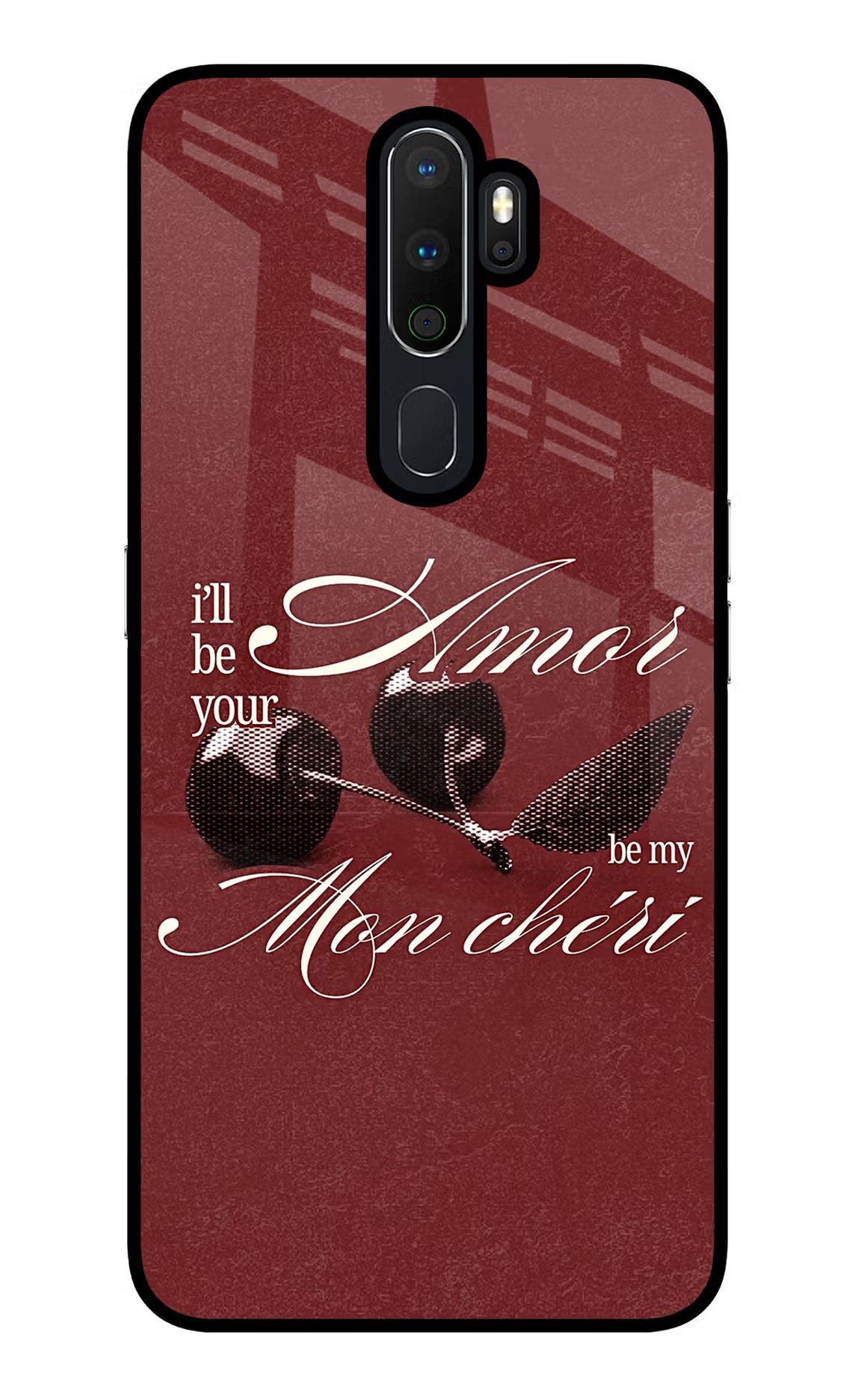 Velvet Cherry Oppo A5 2020/A9 2020 Glass Case - Velvet Cherry Oppo A5 2020/A9 2020 Glass Case Velvet Cherry Oppo A5 2020/A9 2020 Glass Case