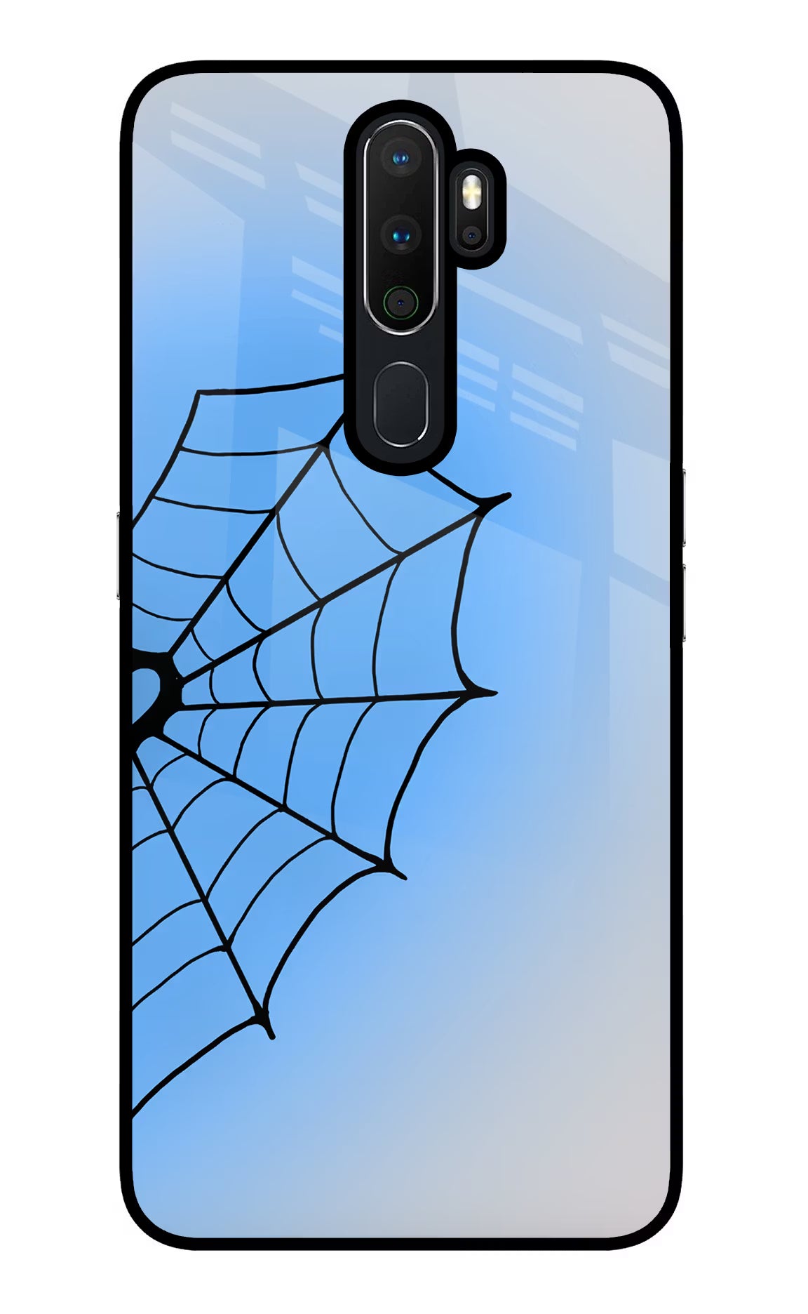 Blue Web Oppo A5 2020/A9 2020 Glass Case - Blue Web Oppo A5 2020/A9 2020 Glass Case Blue Web Oppo A5 2020/A9 2020 Glass Case