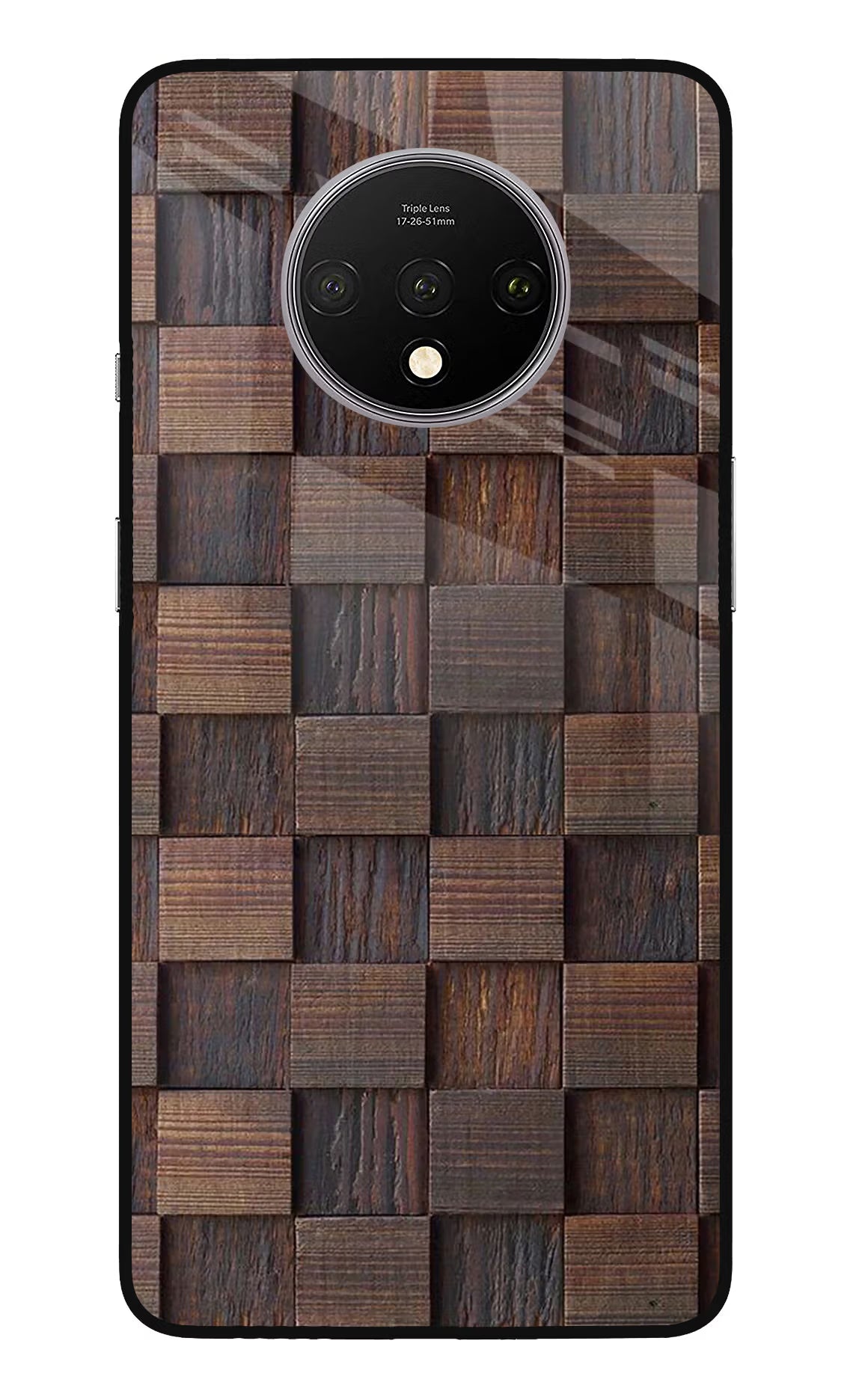 Wooden Cube Design Oneplus 7T Glass Case - Wooden Cube Design Oneplus 7T Glass Case Wooden Cube Design Oneplus 7T Glass Case