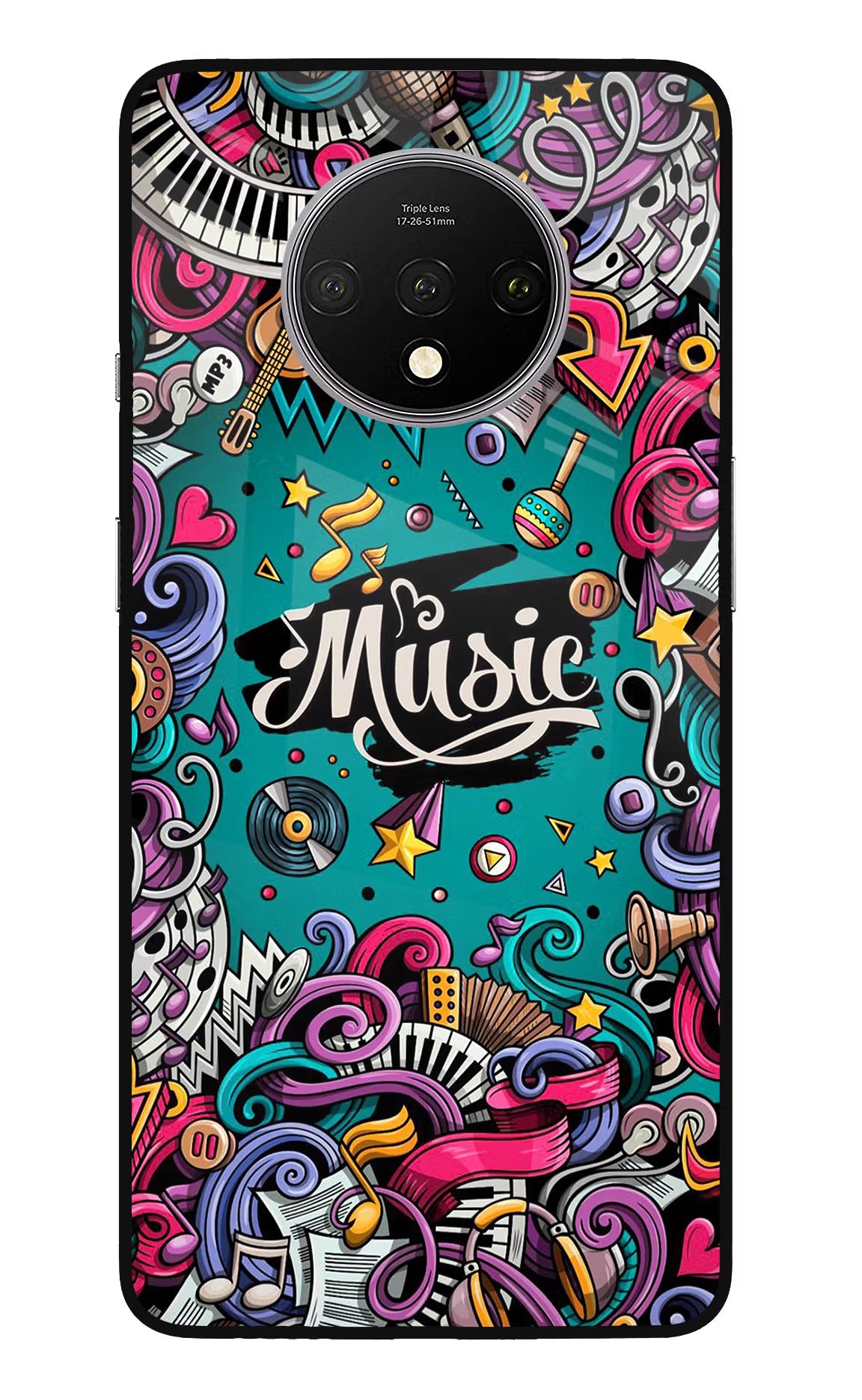 Music Graffiti Oneplus 7T Glass Case - Music Graffiti Oneplus 7T Glass Case Music Graffiti Oneplus 7T Glass Case