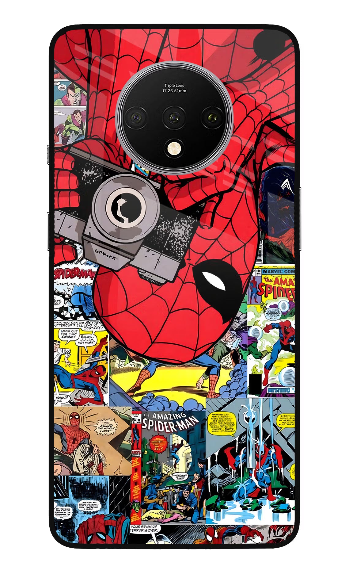 Spider Man Oneplus 7T Glass Case - Spider Man Oneplus 7T Glass Case Spider Man Oneplus 7T Glass Case