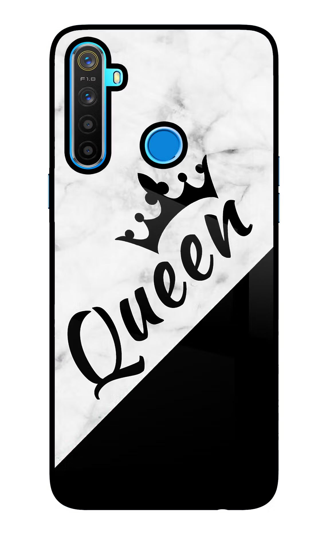 Queen Realme 5/5i/5s Glass Case - Queen Realme 5/5i/5s Glass Case Queen Realme 5/5i/5s Glass Case