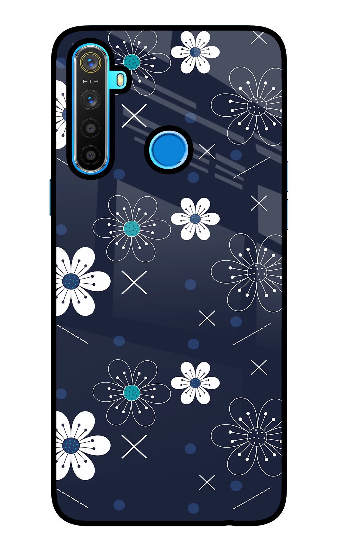 Flowers Realme 5/5i/5s Glass Case - Flowers Realme 5/5i/5s Glass Case Flowers Realme 5/5i/5s Glass Case
