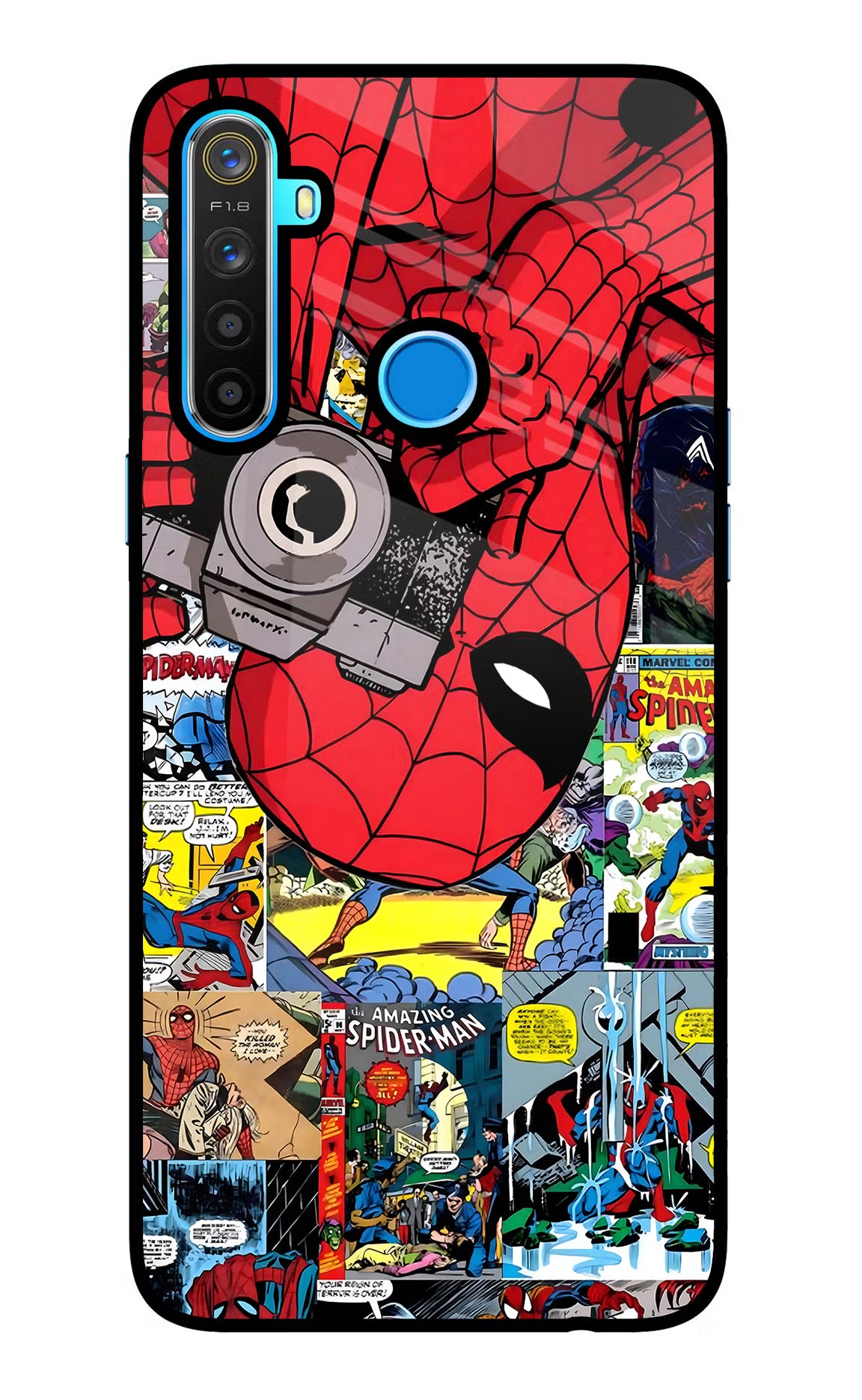 Spider Man Realme 5/5i/5s Glass Case - Spider Man Realme 5/5i/5s Glass Case Spider Man Realme 5/5i/5s Glass Case