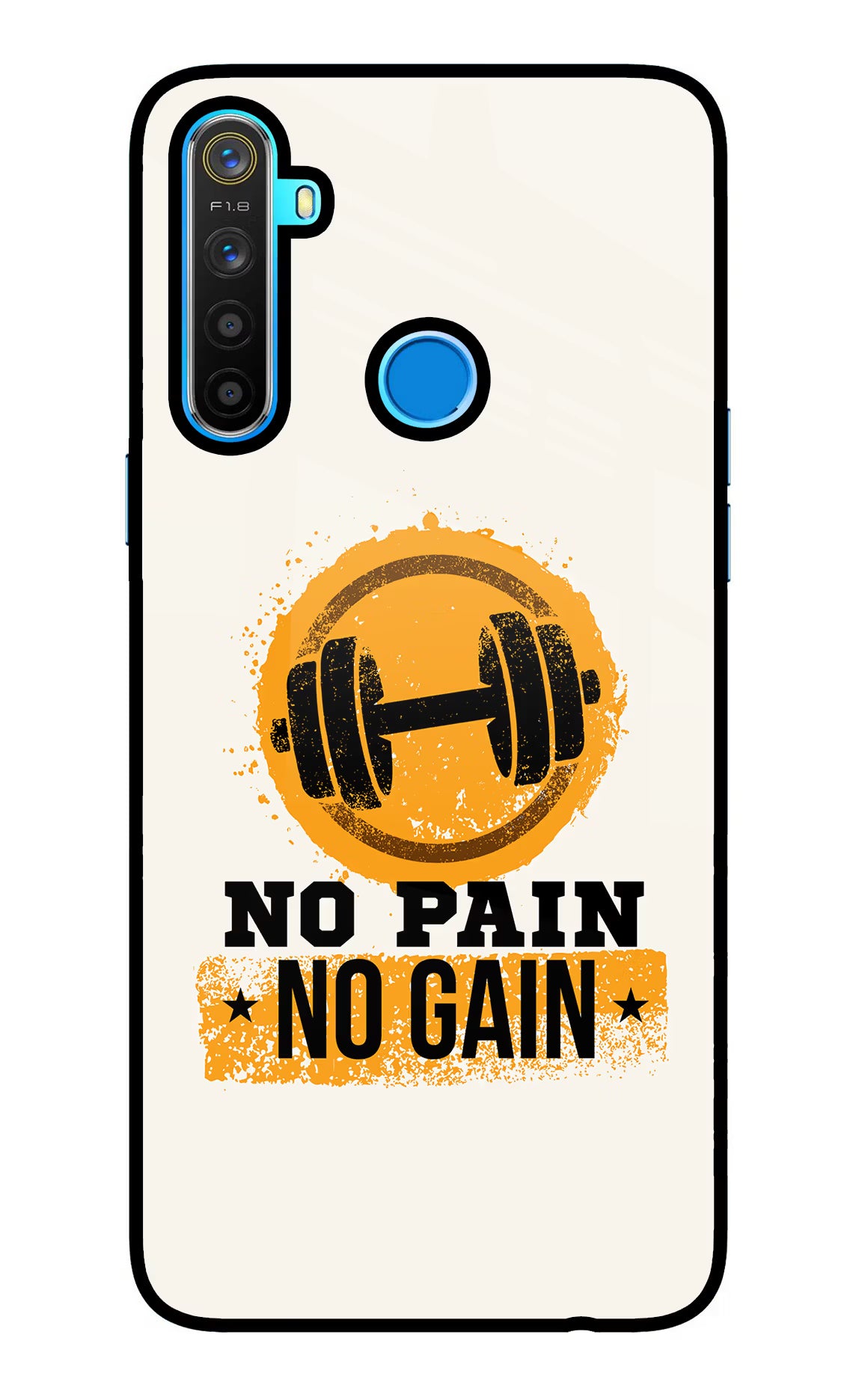 No Pain No Gain Realme 5/5i/5s Glass Case - No Pain No Gain Realme 5/5i/5s Glass Case No Pain No Gain Realme 5/5i/5s Glass Case
