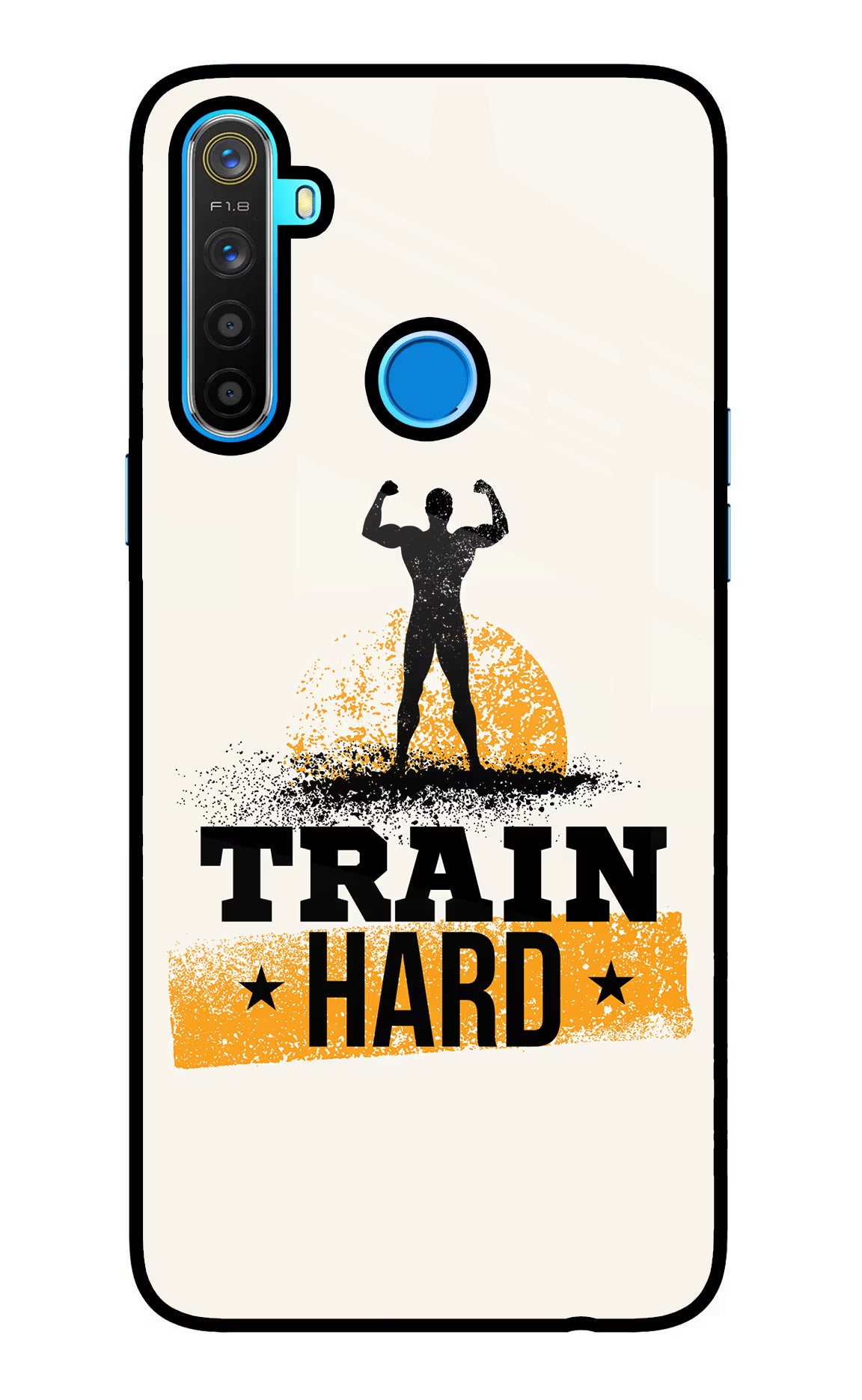 Train Hard Realme 5/5i/5s Glass Case - Train Hard Realme 5/5i/5s Glass Case Train Hard Realme 5/5i/5s Glass Case