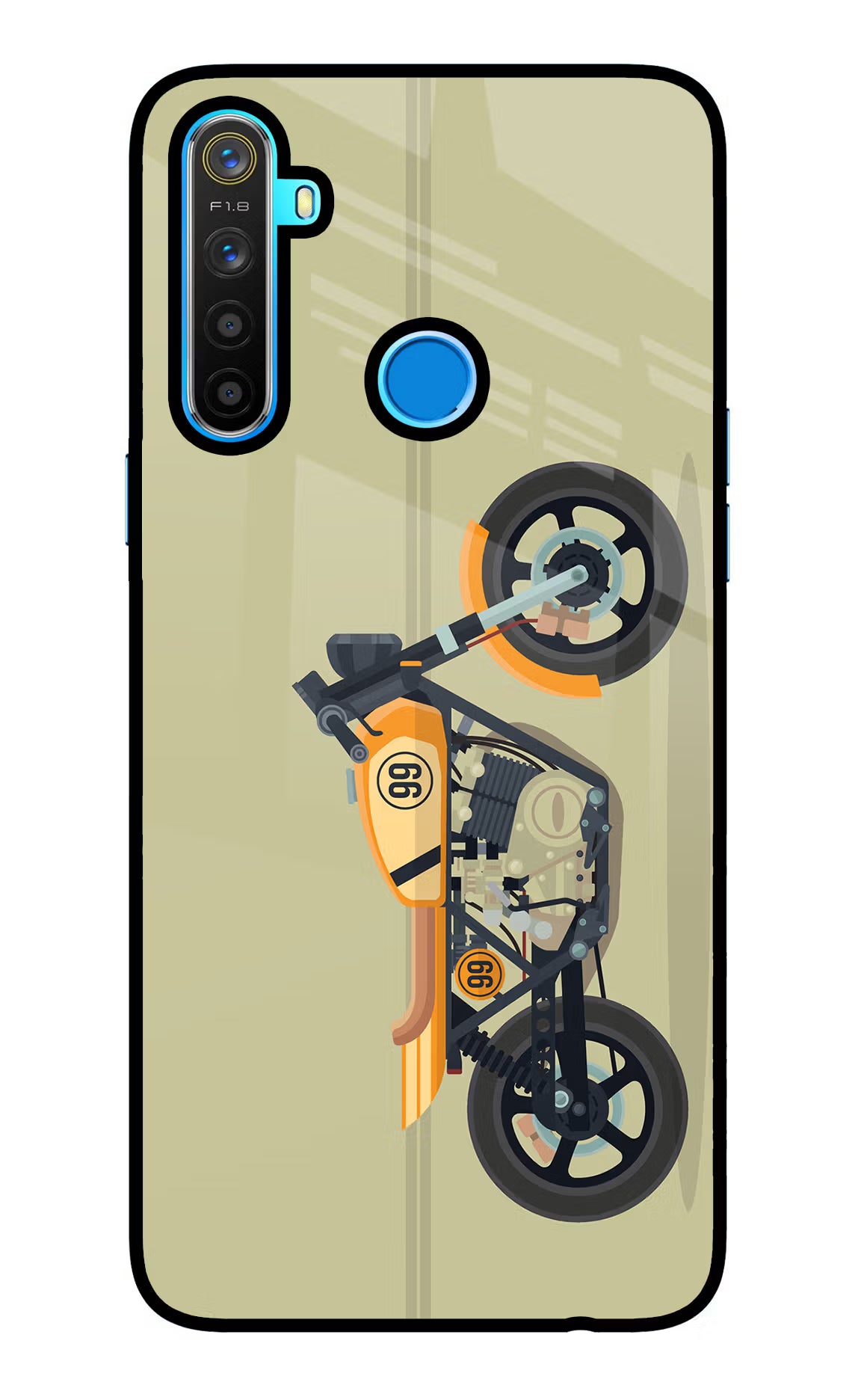 Vertical Speedster Realme 5/5i/5s Glass Case - Vertical Speedster Realme 5/5i/5s Glass Case Vertical Speedster Realme 5/5i/5s Glass Case