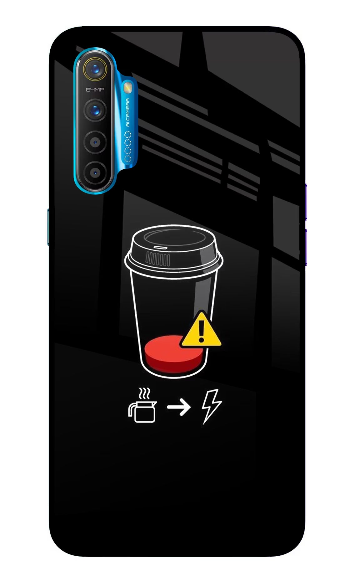 Coffee Realme XT/X2 Glass Case - Coffee Realme XT/X2 Glass Case Coffee Realme XT/X2 Glass Case