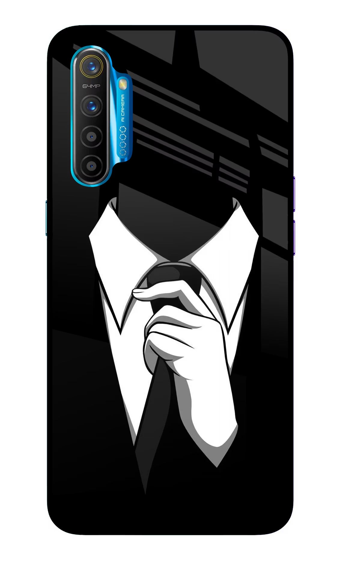 Black Tie Realme XT/X2 Glass Case - Black Tie Realme XT/X2 Glass Case Black Tie Realme XT/X2 Glass Case