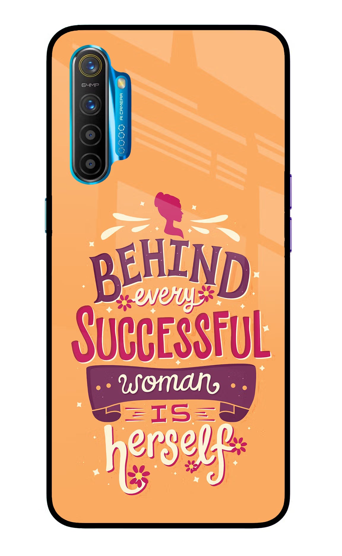Behind Every Successful Woman There Is Herself Realme XT/X2 Glass Case - Behind Every Successful Woman There Is Herself Realme XT/X2 Glass Case Behind Every Successful Woman There Is Herself Realme XT/X2 Glass Case