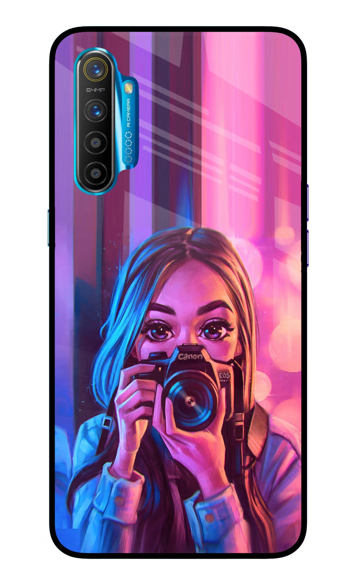 Girl Photographer Realme XT/X2 Glass Case - Girl Photographer Realme XT/X2 Glass Case Girl Photographer Realme XT/X2 Glass Case