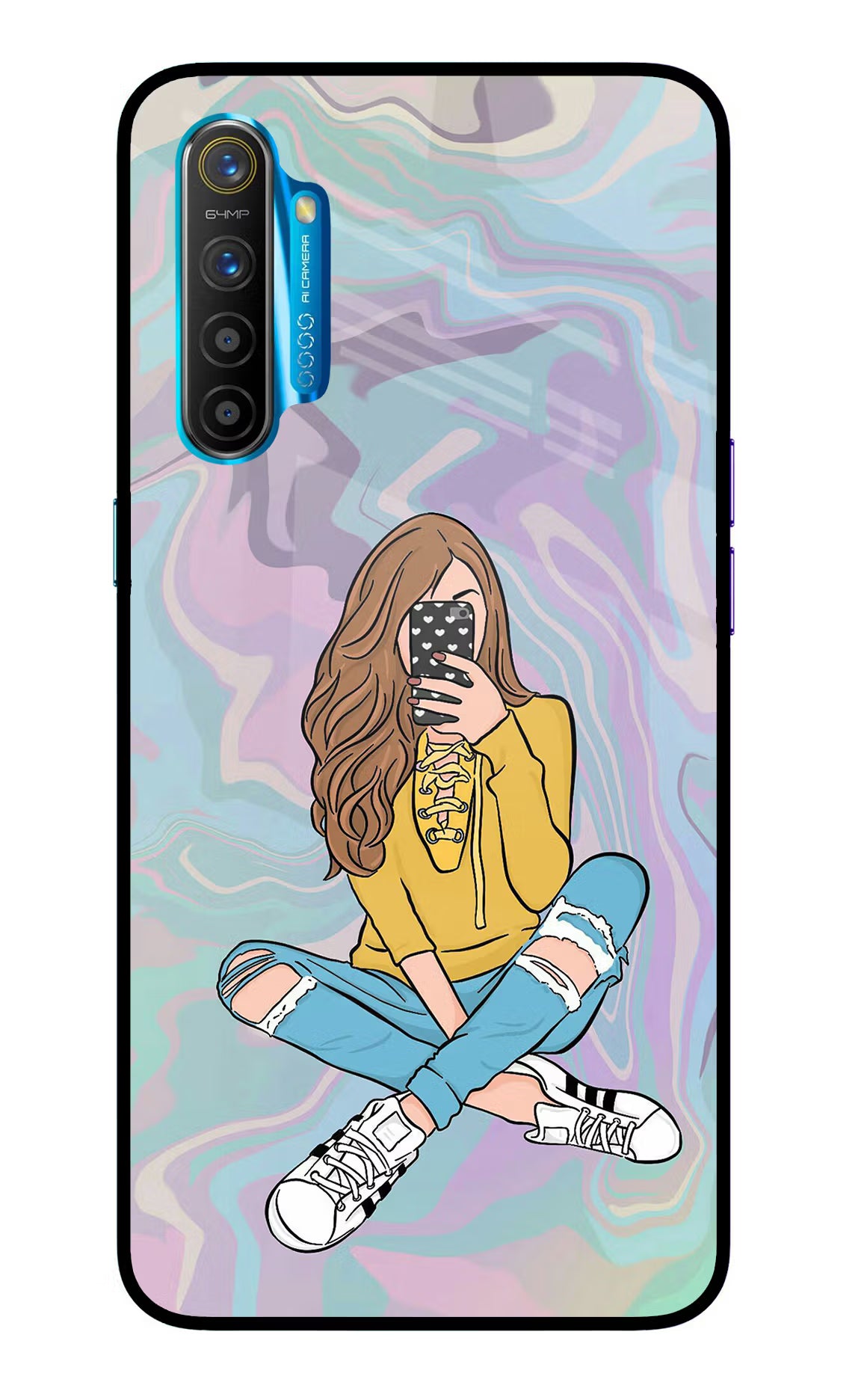 Selfie Girl Realme XT/X2 Glass Case - Selfie Girl Realme XT/X2 Glass Case Selfie Girl Realme XT/X2 Glass Case