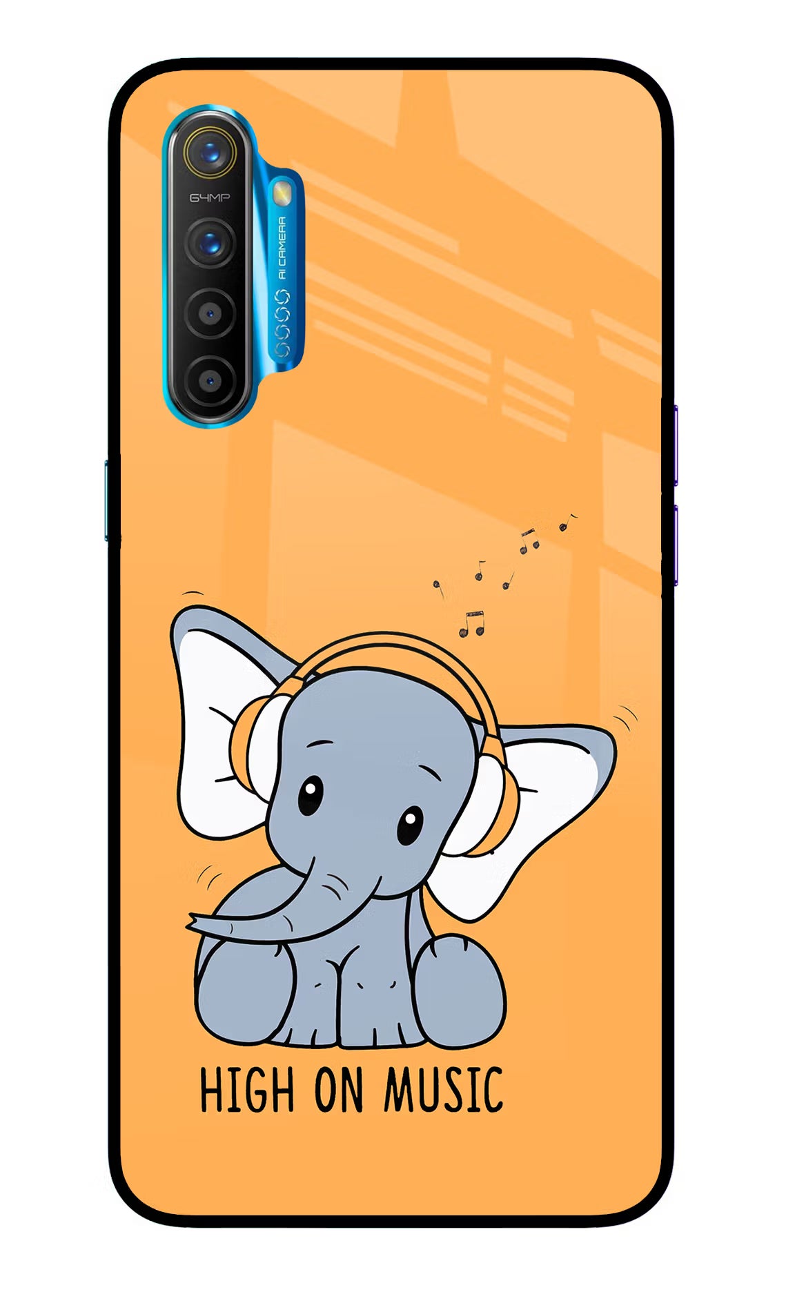 High On Music Realme XT/X2 Glass Case - High On Music Realme XT/X2 Glass Case High On Music Realme XT/X2 Glass Case