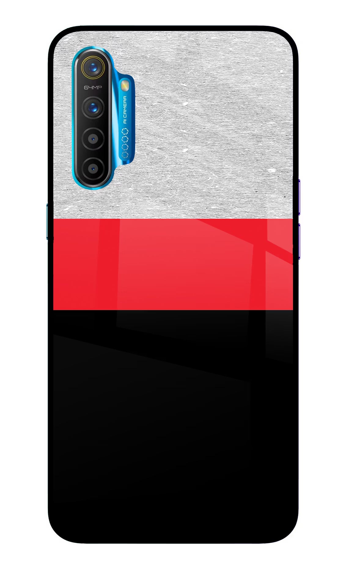 Tri Color Pattern Realme XT/X2 Glass Case - Tri Color Pattern Realme XT/X2 Glass Case Tri Color Pattern Realme XT/X2 Glass Case