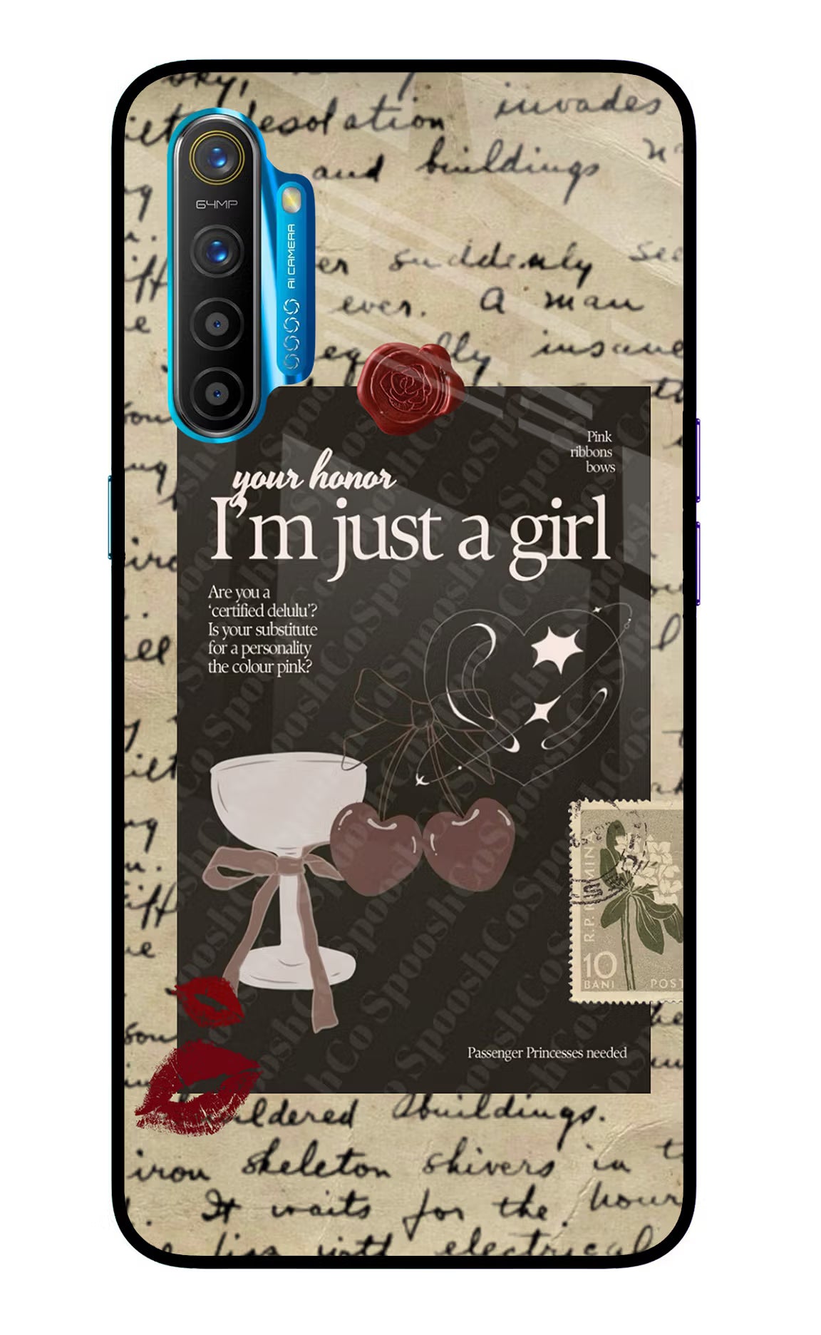 I am just a girl Realme XT/X2 Glass Case - I am just a girl Realme XT/X2 Glass Case I am just a girl Realme XT/X2 Glass Case