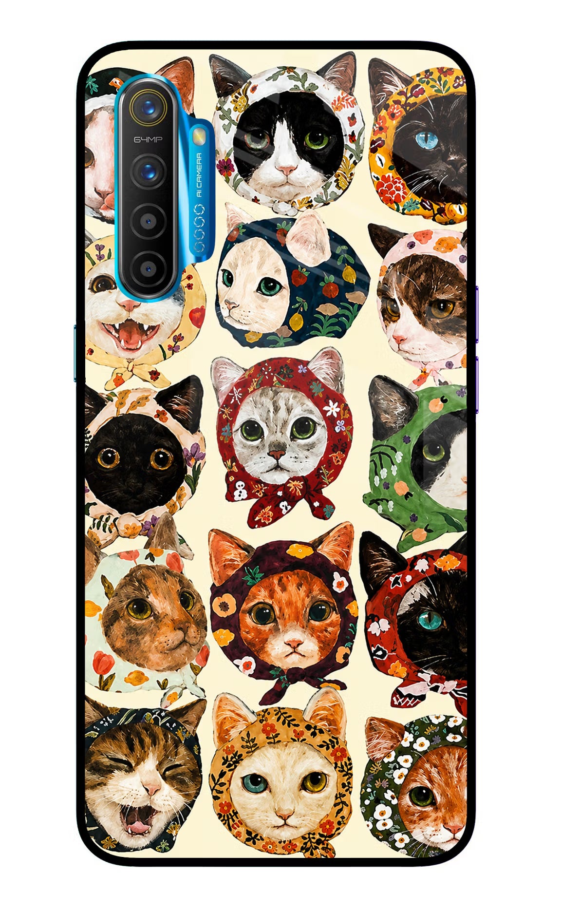 Cool Cat Realme XT/X2 Glass Case - Cool Cat Realme XT/X2 Glass Case Cool Cat Realme XT/X2 Glass Case