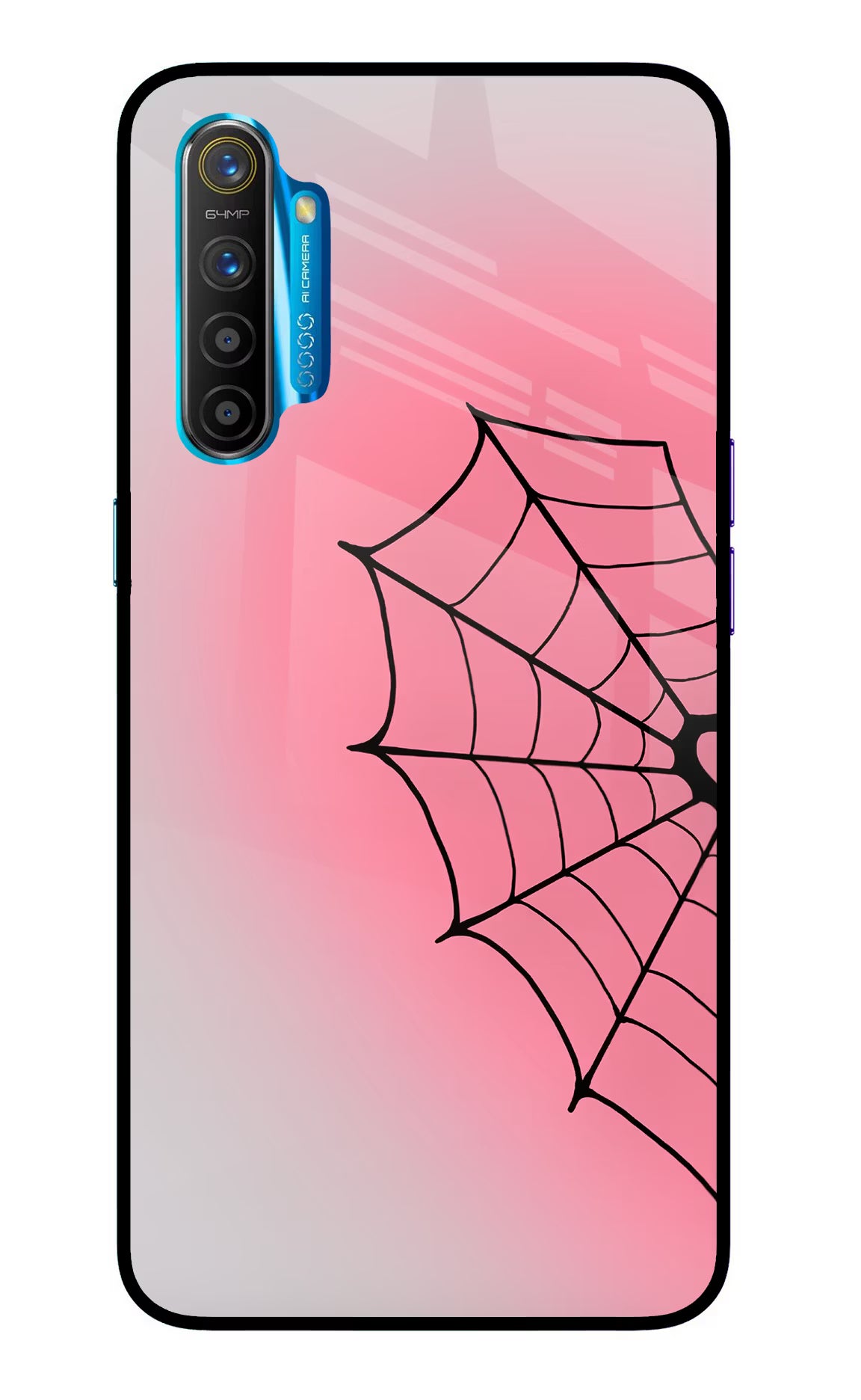 Pink Web Realme XT/X2 Glass Case - Pink Web Realme XT/X2 Glass Case Pink Web Realme XT/X2 Glass Case
