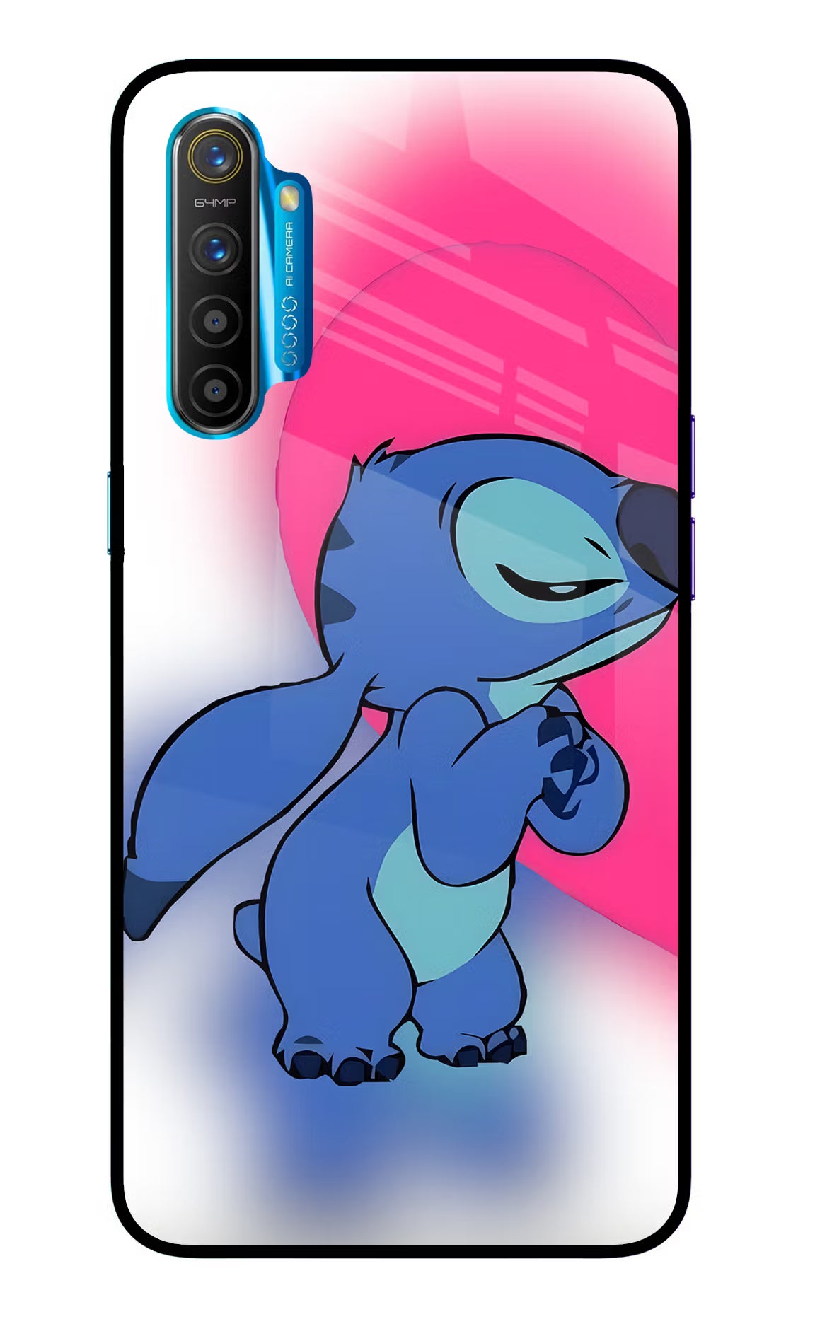 Stitch Hug Realme XT/X2 Glass Case - Stitch Hug Realme XT/X2 Glass Case Stitch Hug Realme XT/X2 Glass Case