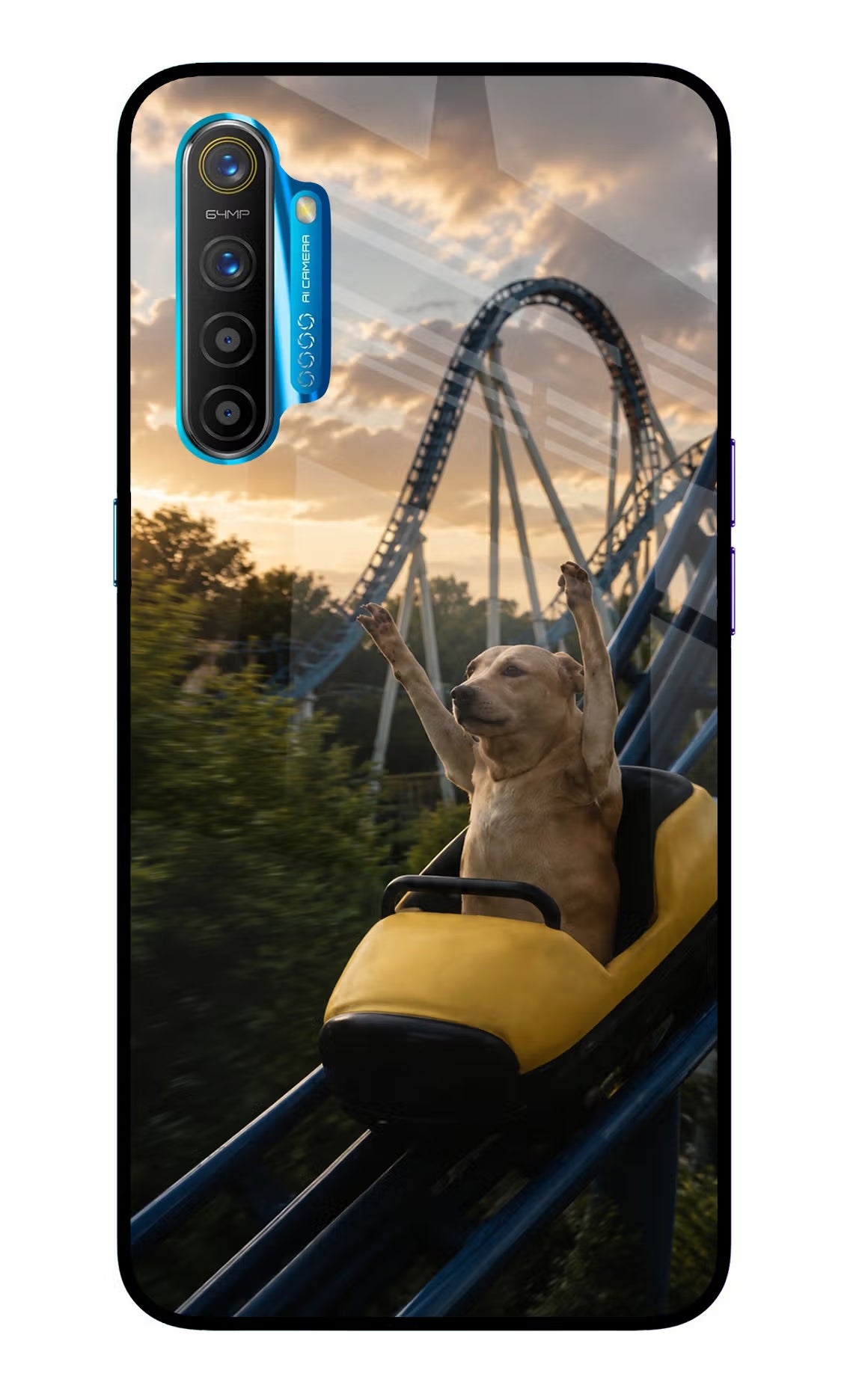 Rollercoaster Dog Realme XT/X2 Glass Case - Rollercoaster Dog Realme XT/X2 Glass Case Rollercoaster Dog Realme XT/X2 Glass Case